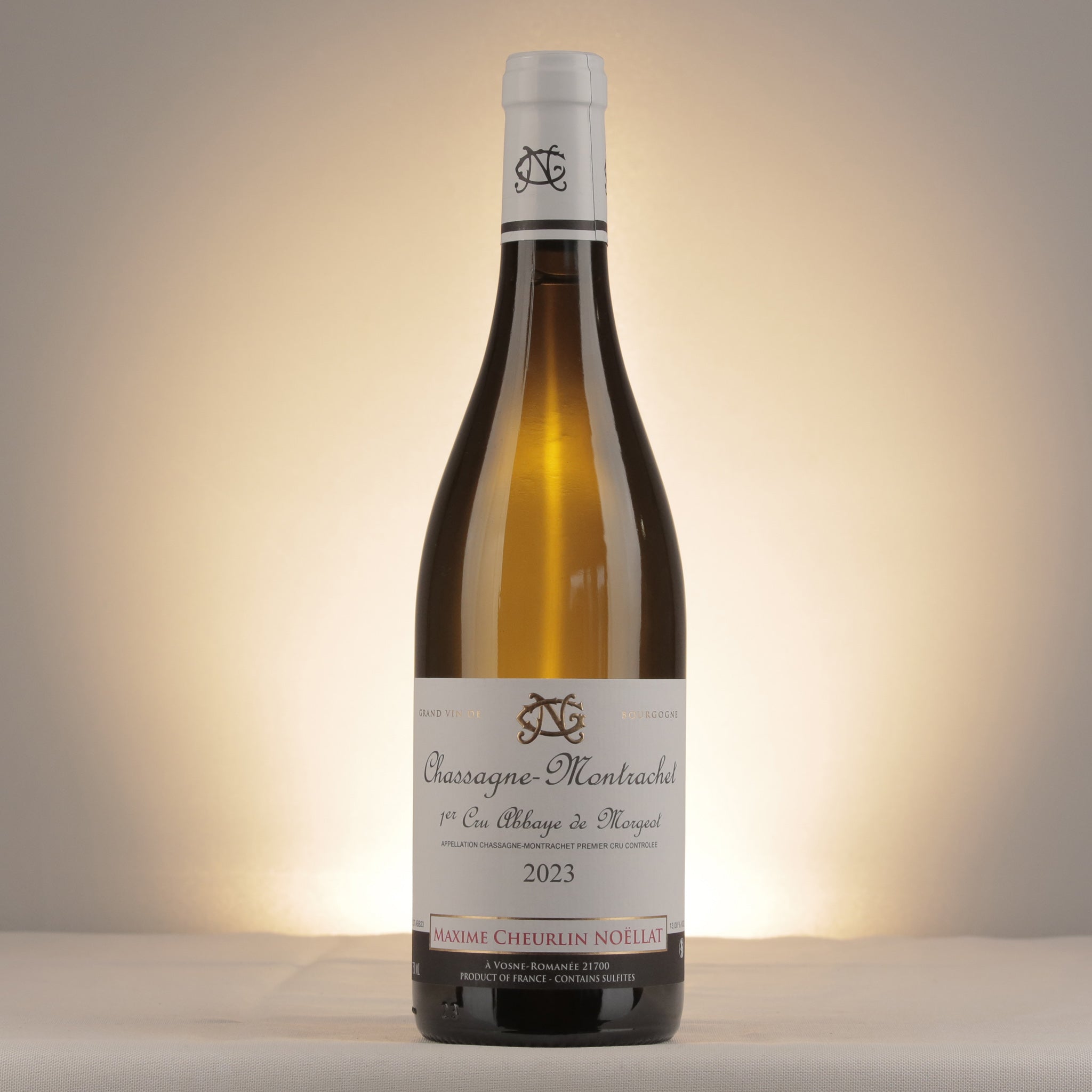 Maxime Cheurlin-Noëllat Chassagne Montrachet Abbaye de Morgeot 2023 Bottle front