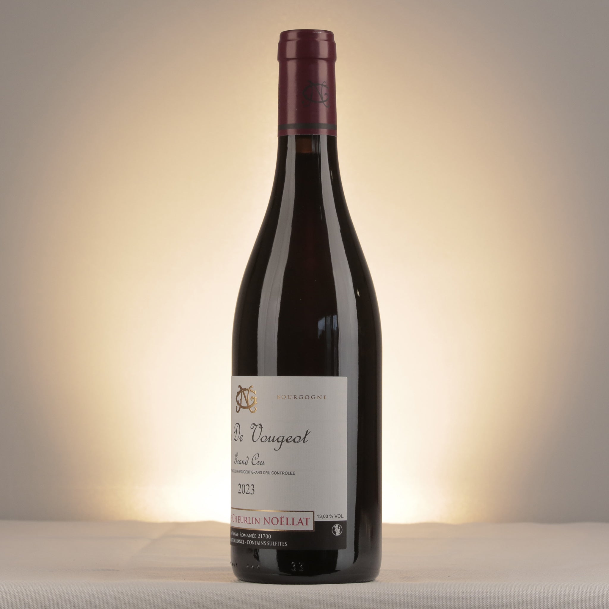 Maxime Cheurlin-Noëllat Clos de Vougeot Grand Cru 2023 Bottle detail
