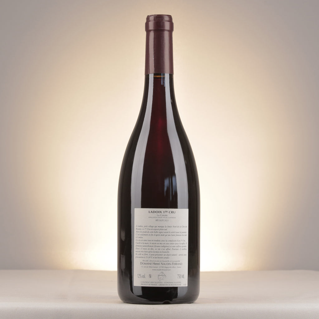 Claire Naudin Ladoix 1er Cru La Corvée 2021 Bottle back
