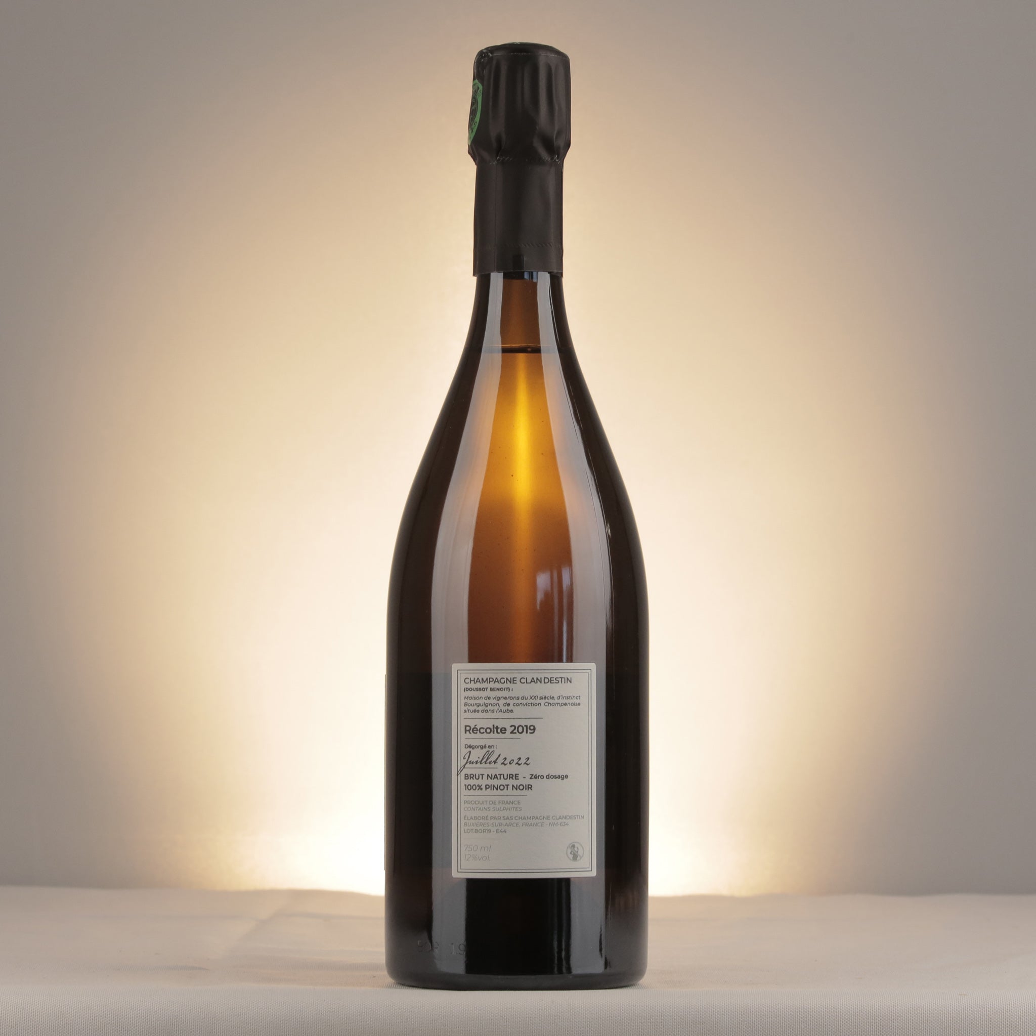 Clandestin Les Semblables Boreal Brut Nature 2019 Bottle back