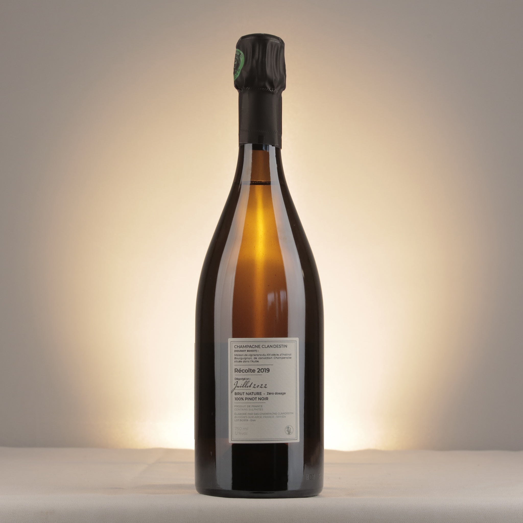 Clandestin Les Semblables Boreal Brut Nature 2019 Bottle back