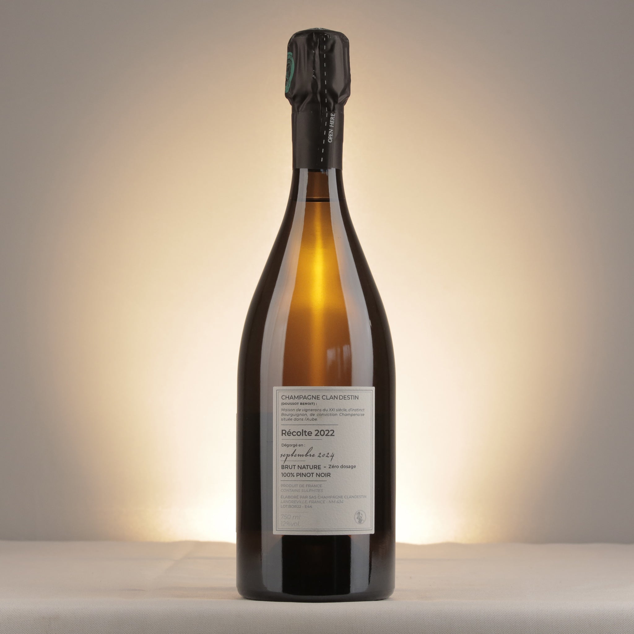 Clandestion Les Semblables Boreal Brut Nature 2022 Bottle back
