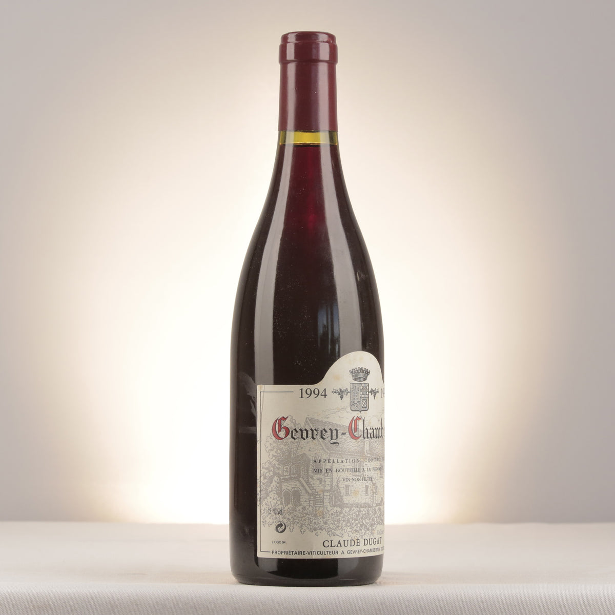 Claude Dugat Gevrey-Chambertin 1994 Bottle turned right