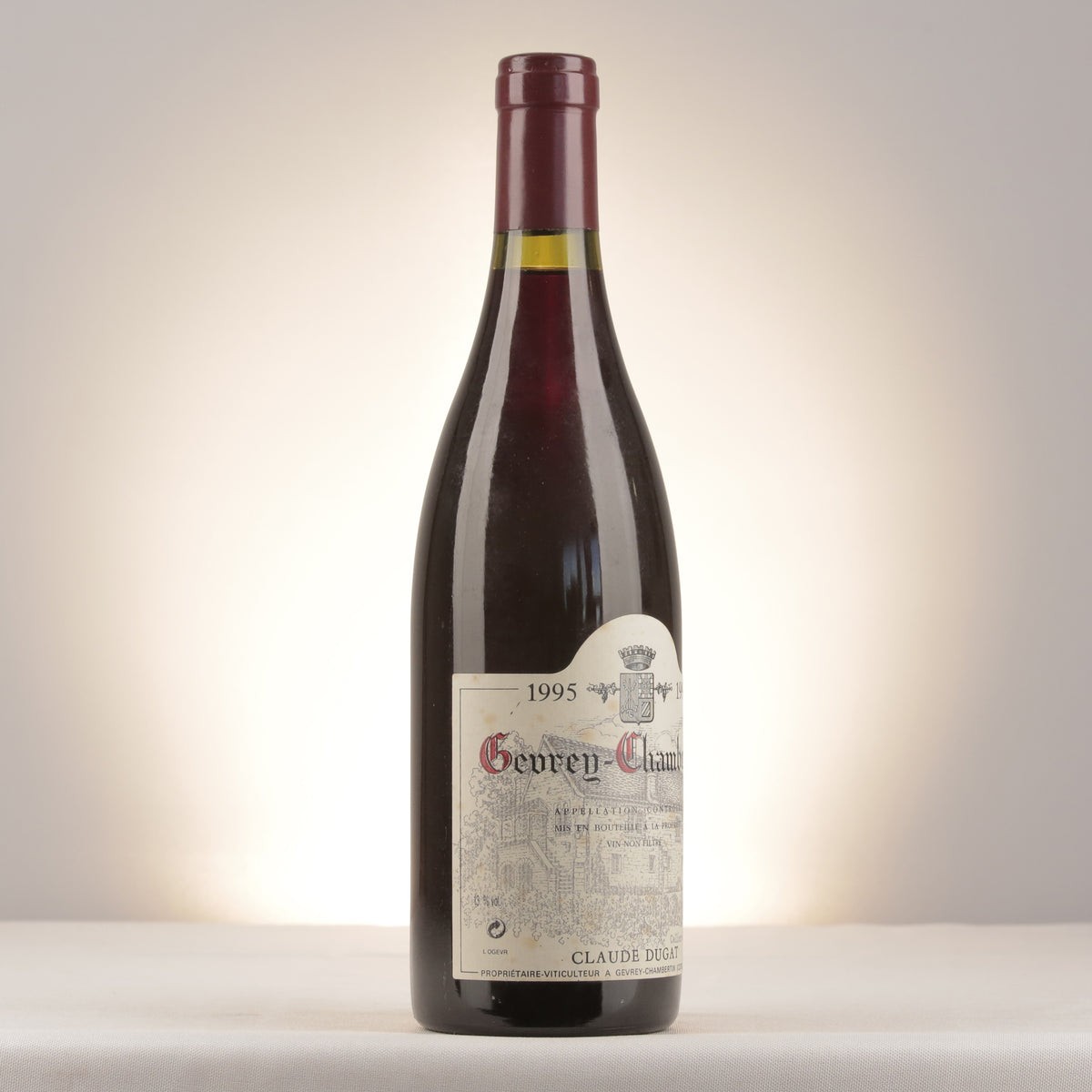 Claude Dugat Gevrey-Chambertin 1995 Bottle turned right