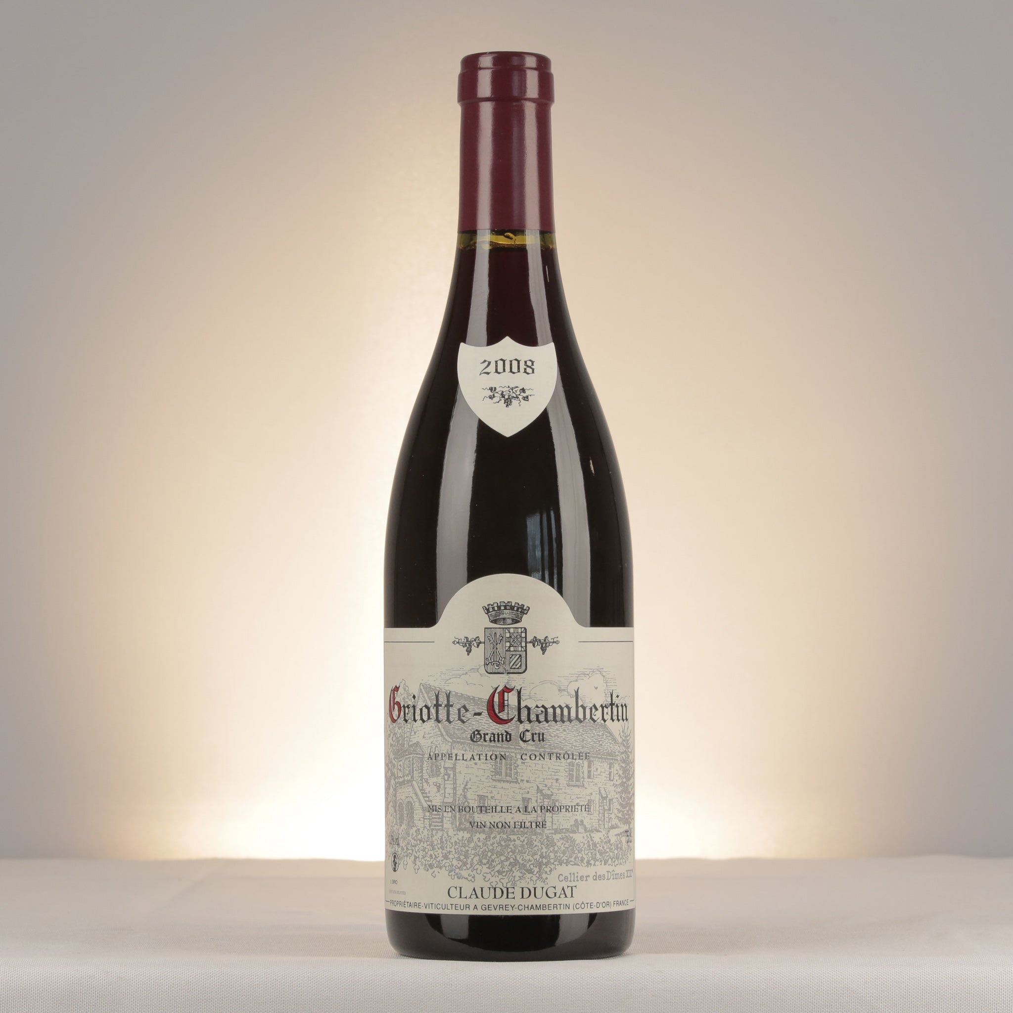 Claude Dugat Griotte-Chambertin Grand Cru 2008 Bottle front