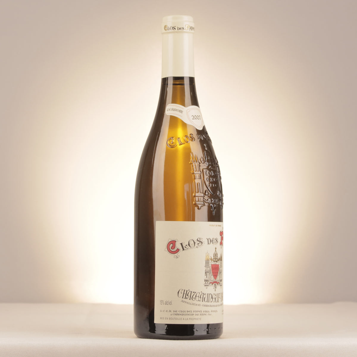 Clos des Papes Châteauneuf-du-Pape Blanc 2007 Bottle turned right