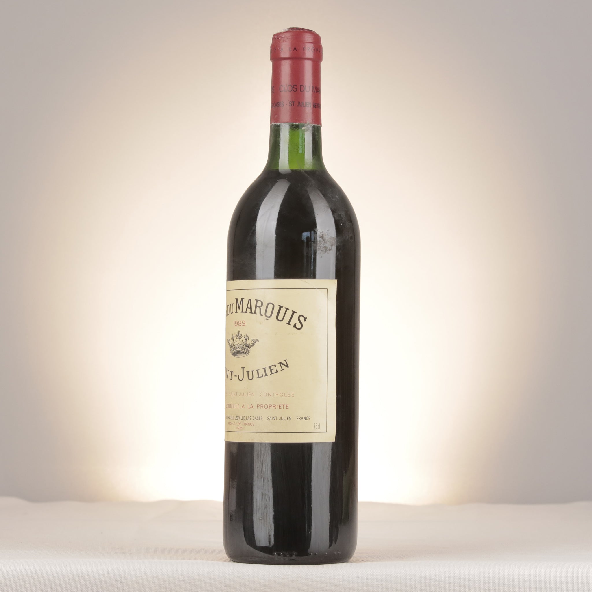 Clos du Marquis Saint-Julien 1989 Bottle turned left