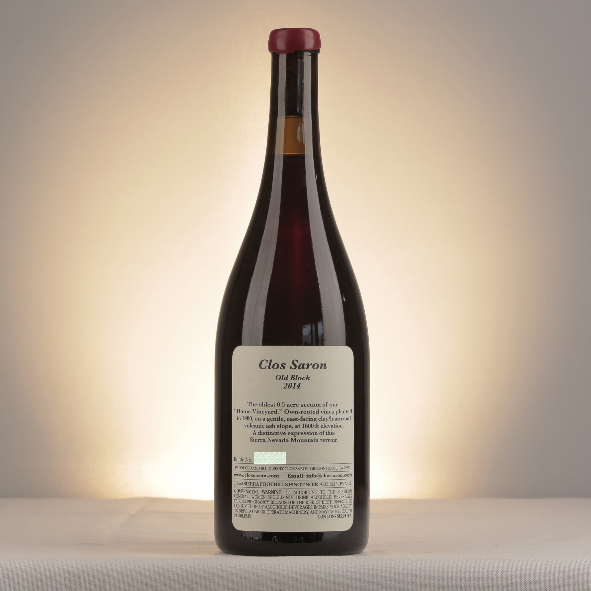 Clos Saron Old Block 2014 Bottle back