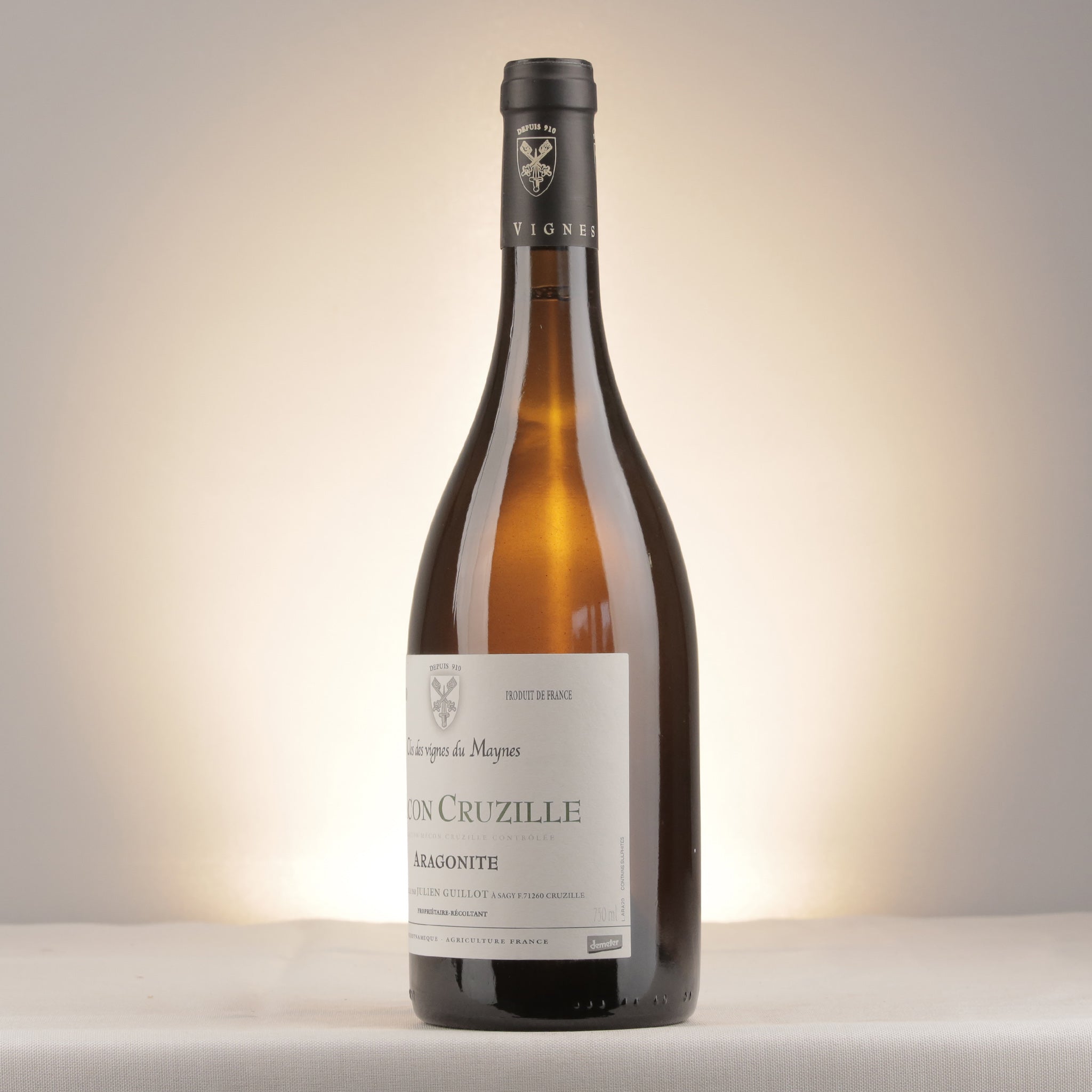 Clos des Vignes du Mayne Julien Guillot Macon Cruzille Aragonite 2020 Bottle detail