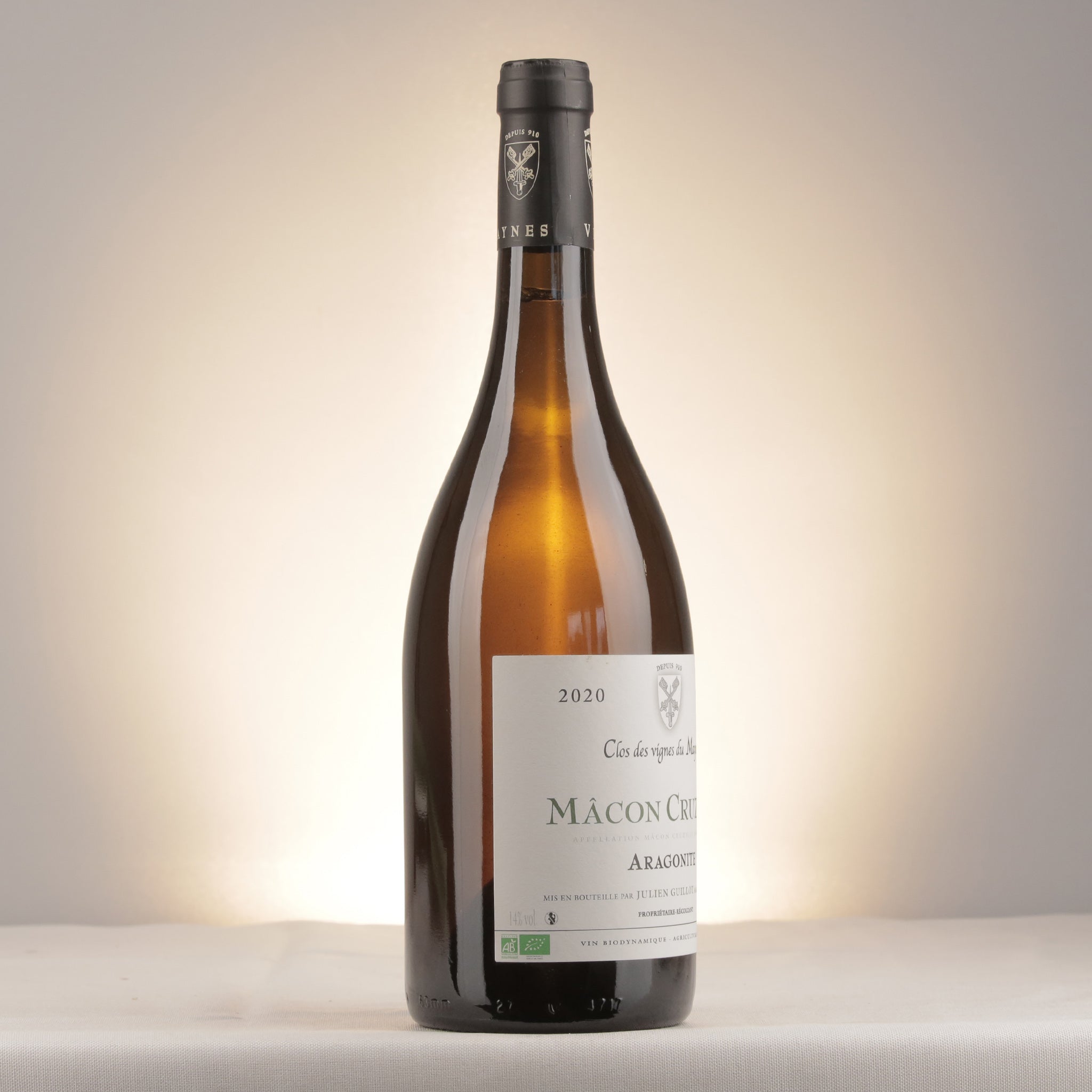 Clos des Vignes du Mayne Julien Guillot Macon Cruzille Aragonite 2020 Bottle label
