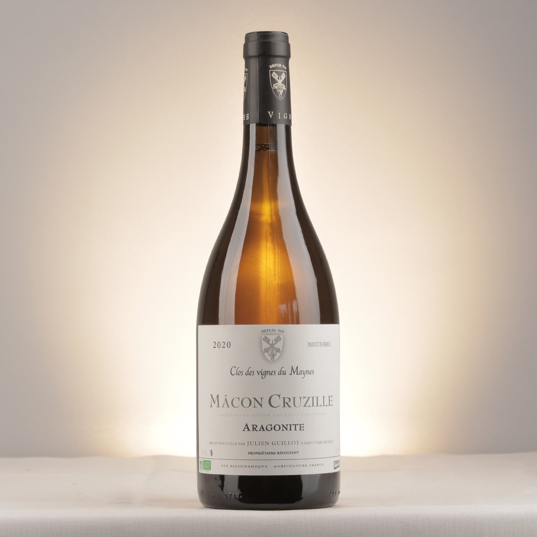 Clos des Vignes du Mayne Julien Guillot Macon Cruzille Aragonite 2020 Bottle front