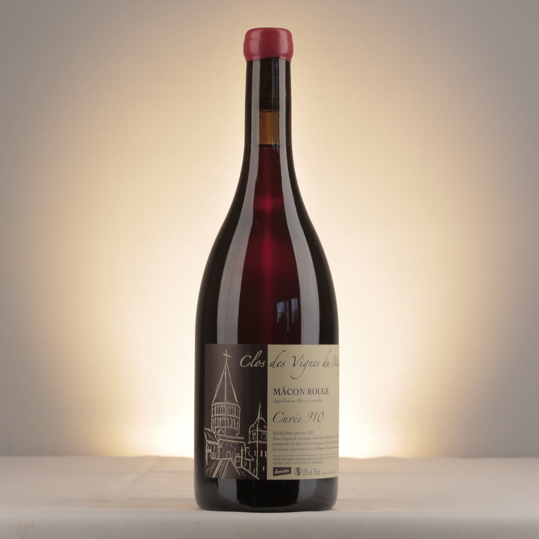 Clos des Vignes du Mayne Julien Guillot Mâcon Rouge Cuvée 910 2022 Bottle label