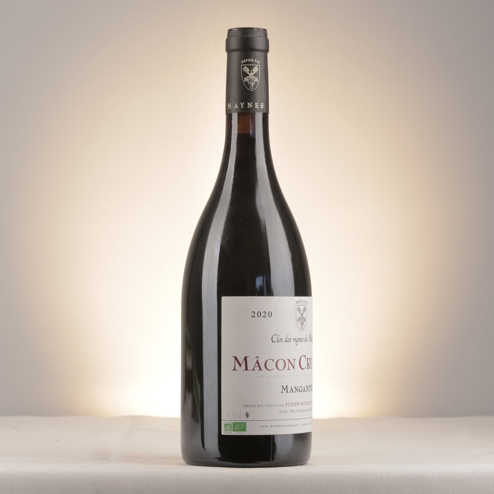 Clos des Vignes du Mayne Julien Guillot Manganite Macon-Cruzille 2020 Bottle label