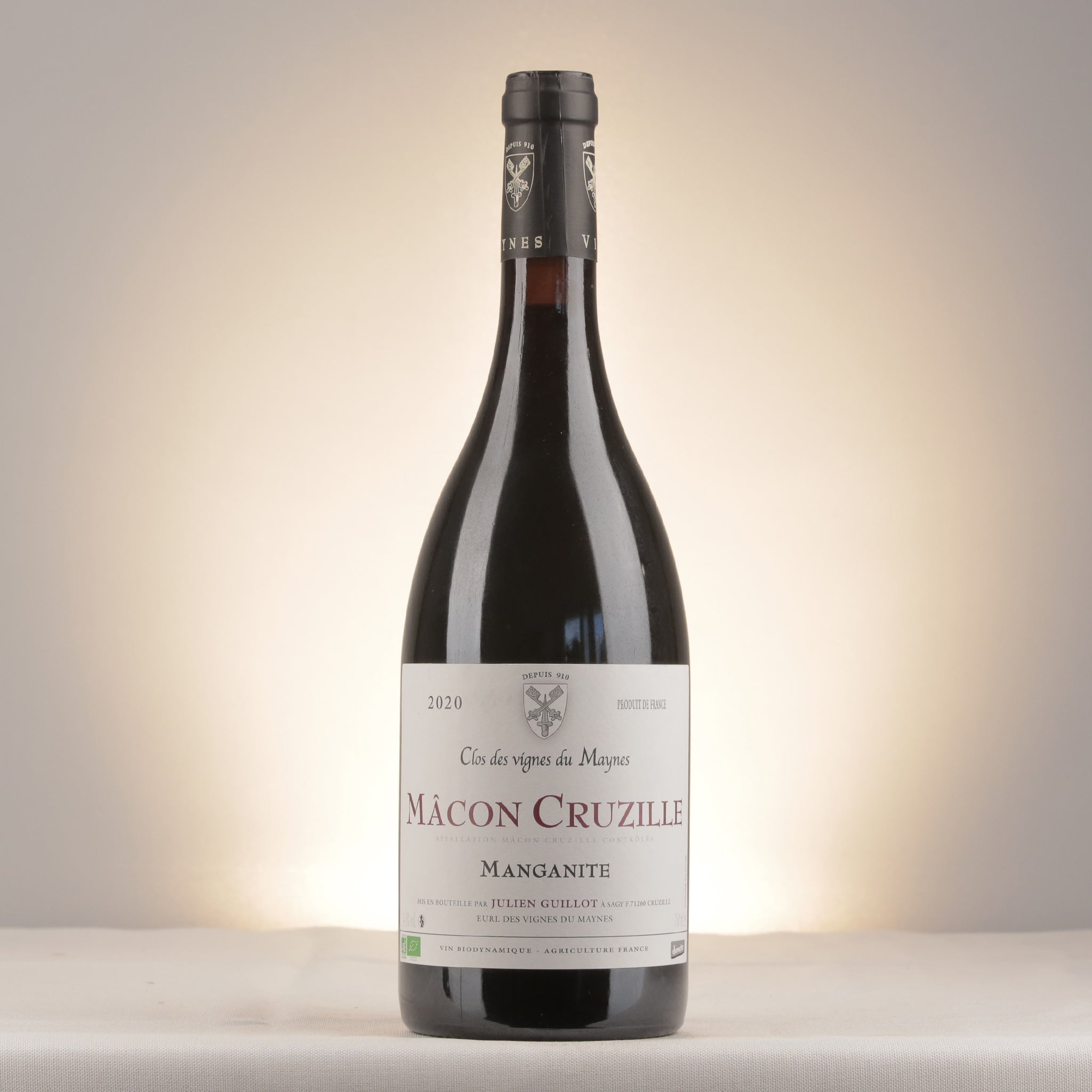 Clos des Vignes du Mayne Julien Guillot Manganite Macon-Cruzille 2020 Bottle front
