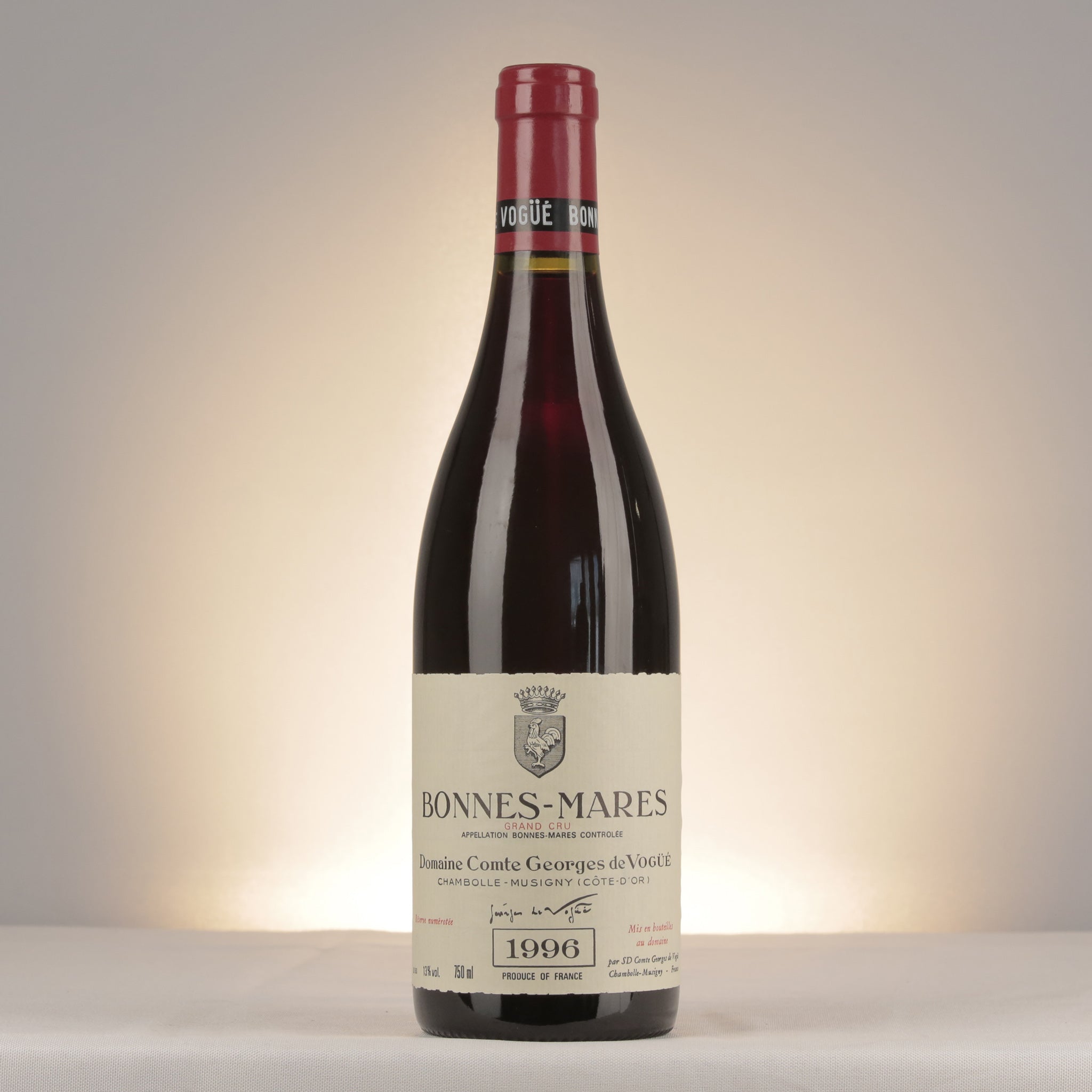 Comte Georges de Vogüé Bonnes Mares Grand Cru 1996 Bottle front