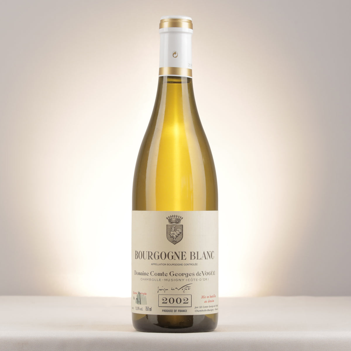 Comte Georges de Vogüé Bourgogne Blanc 2002 Bottle front
