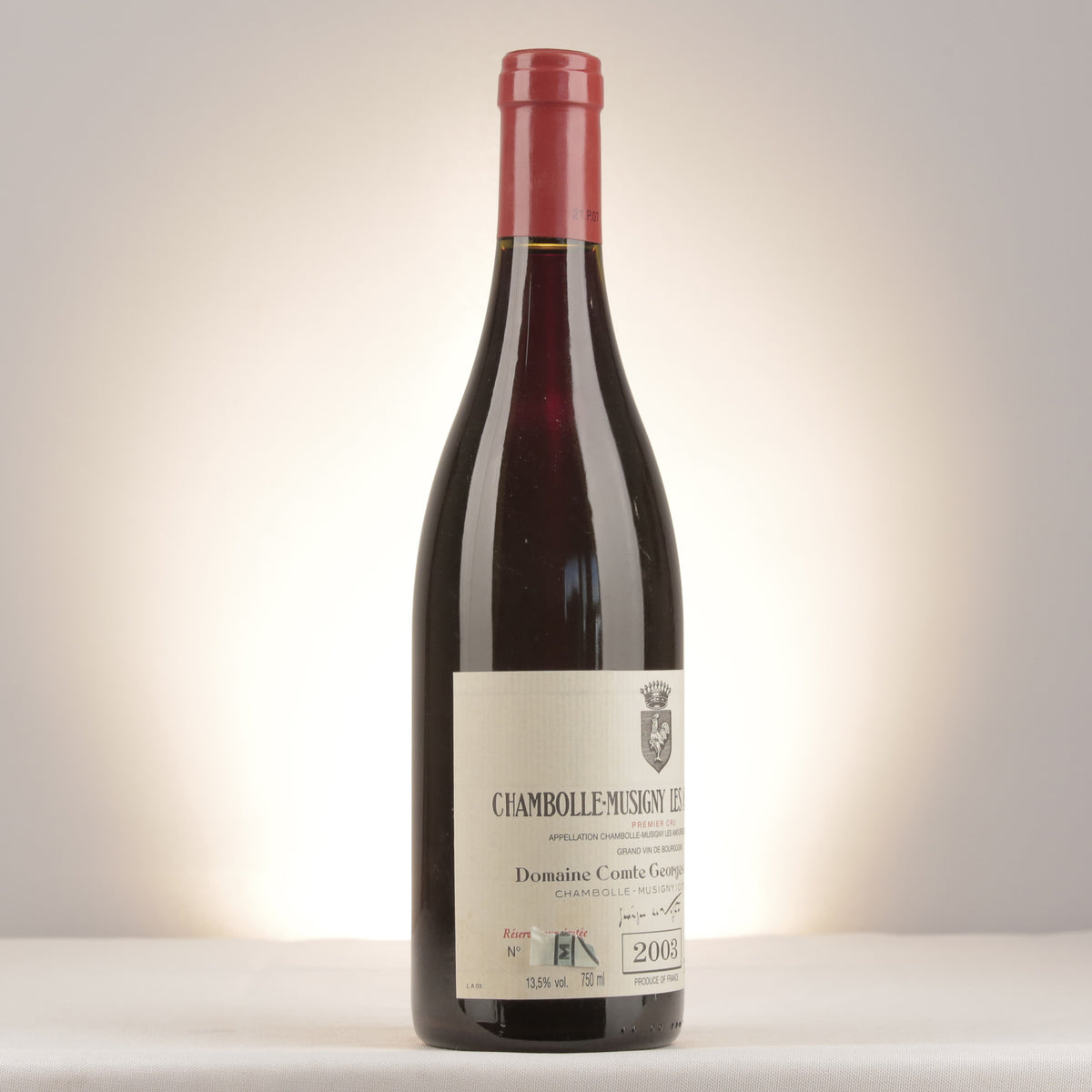 Comte Georges de Vogüé Chambolle-Musigny 1er Cru Les Amoureuses 2003 Bottle turned right