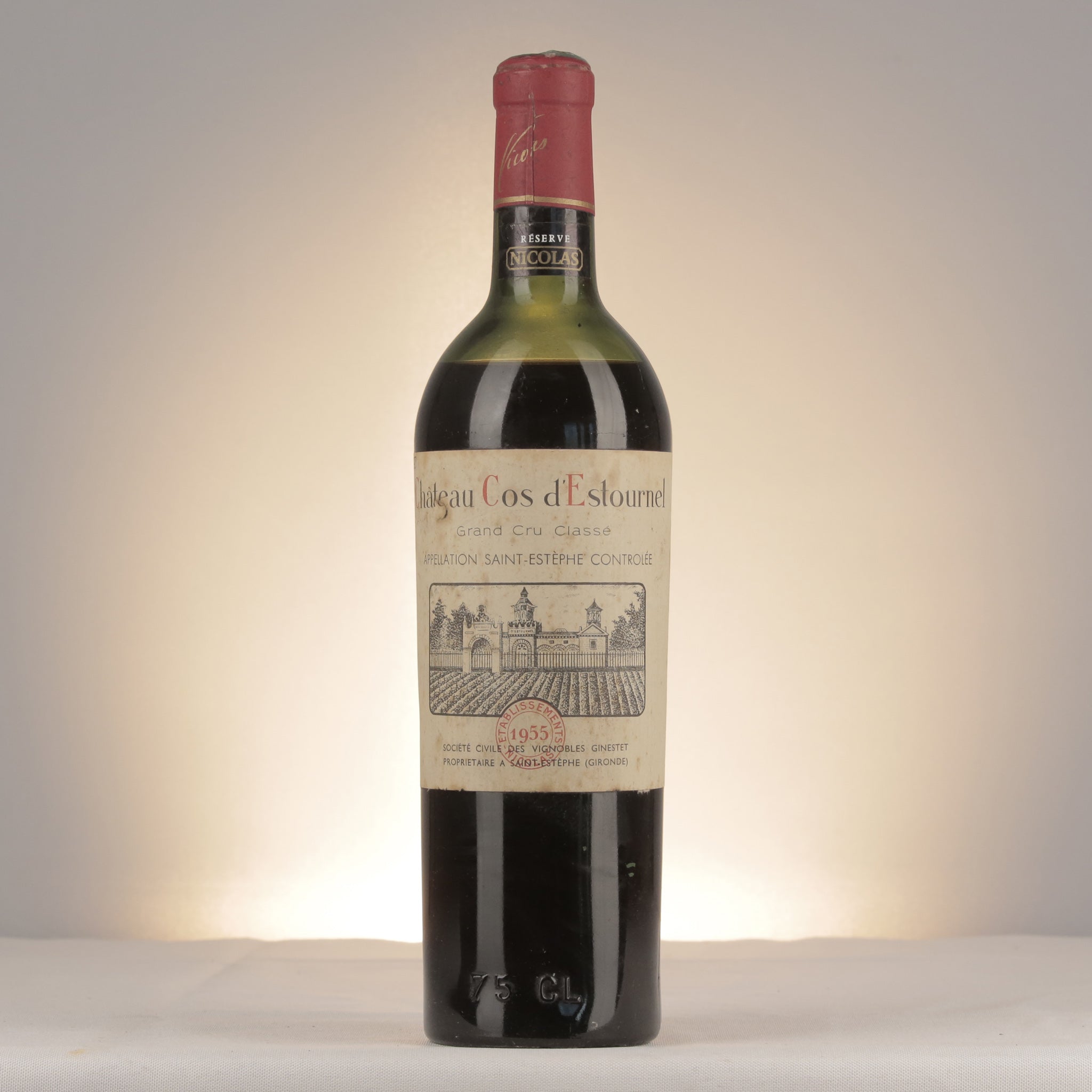 Cos d'Estournel 1955 Bottle front (lot ed96)