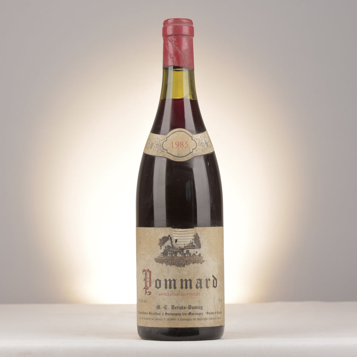 Derats-Dumay Pommard 1985 Bottle front (lot e845)