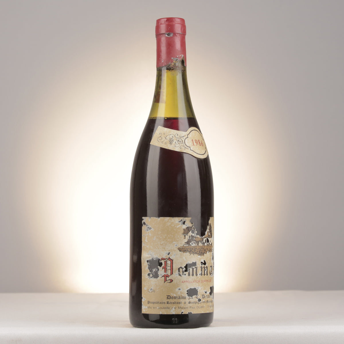 Derats-Dumay Pommard 1986 Bottle turned right