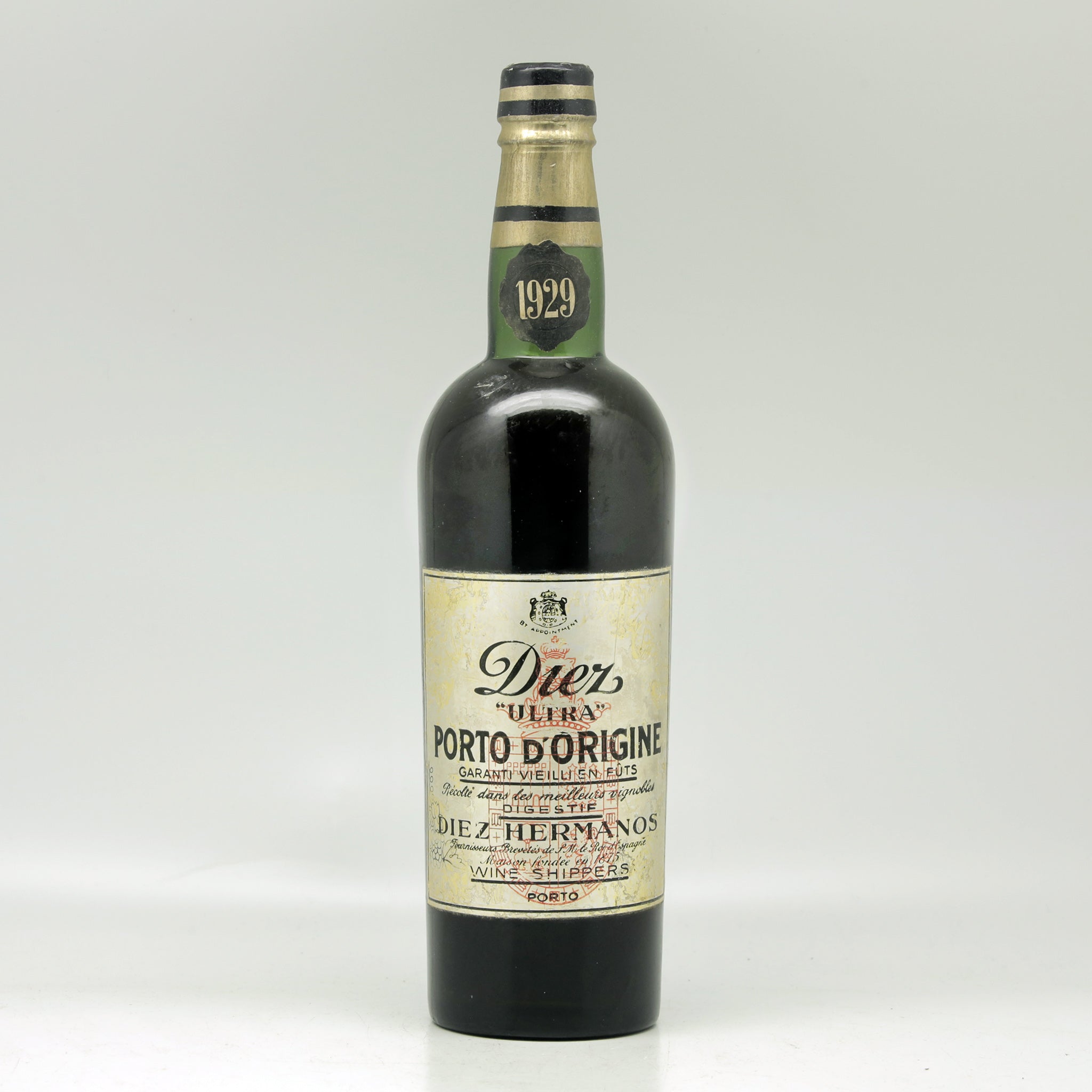Diez Hermanos Porto Diez Vintage 1929 Fortified Wine Bottle