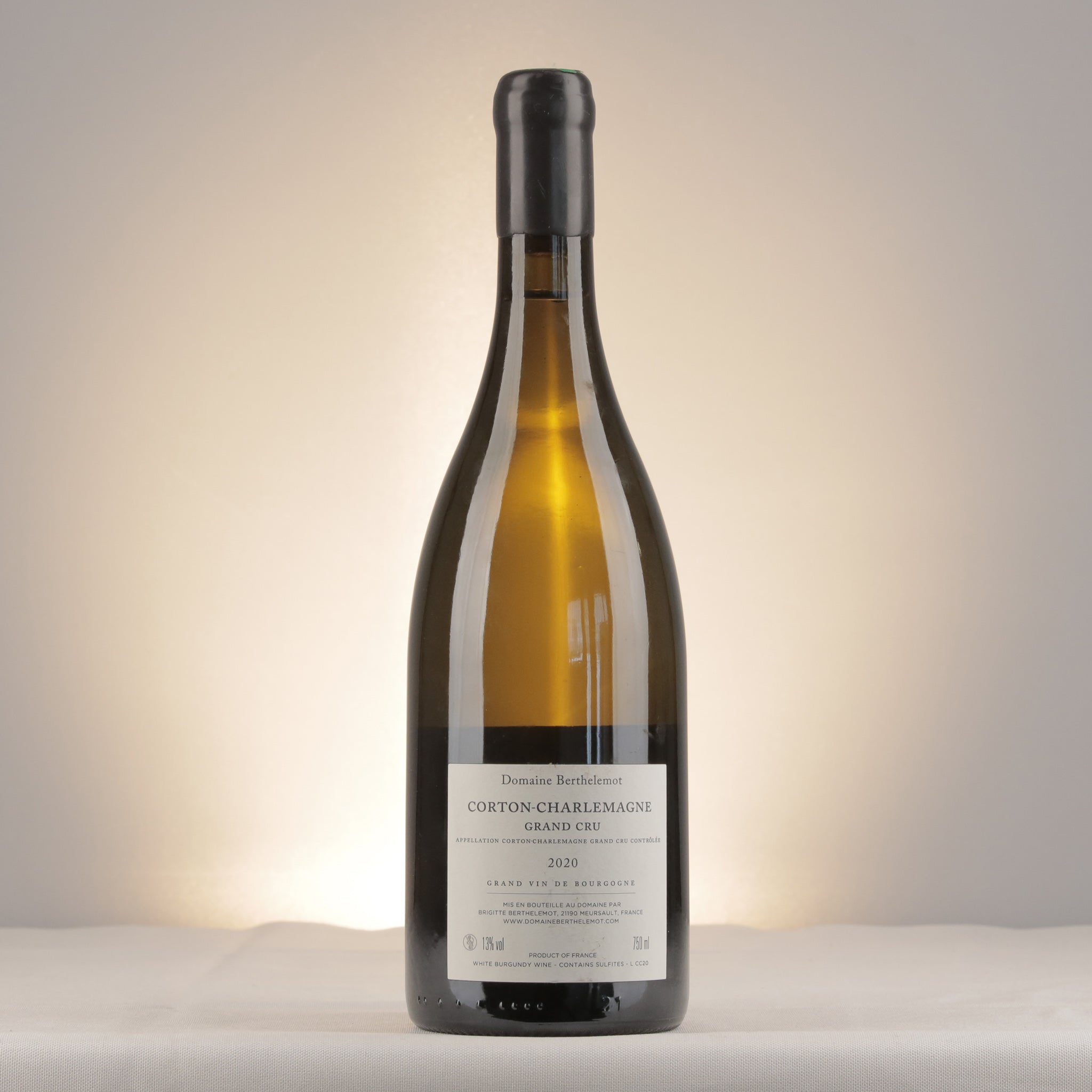 Berthelemot Corton-Charlemagne Grand Cru 2020 Bottle back