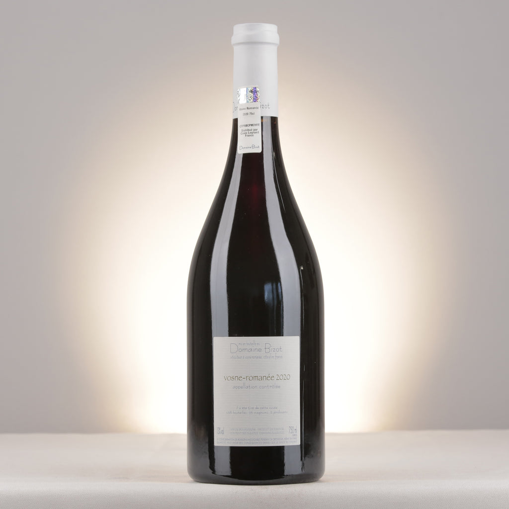 Bizot Vosne-Romanée 2020 Bottle back (lot d13e)