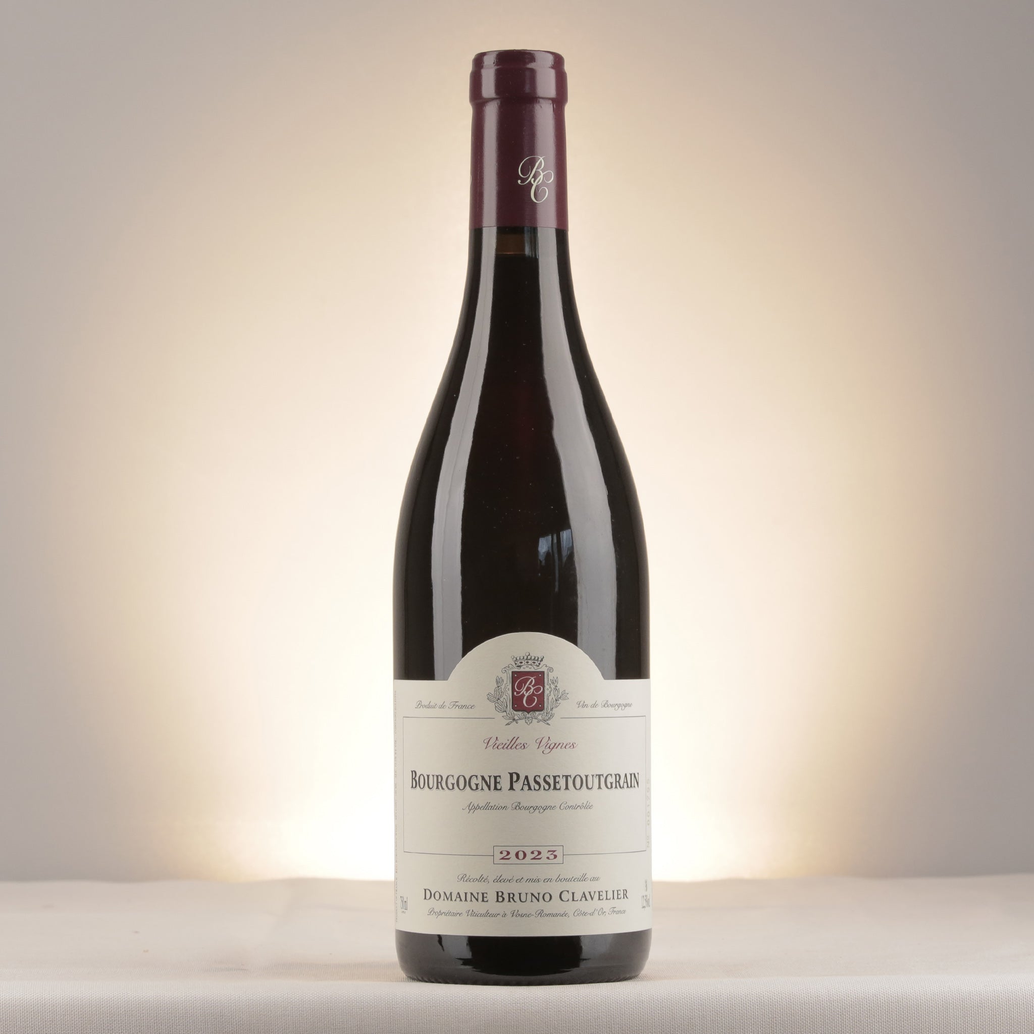 Domaine Bruno Clavelier Bourgogne Passe-tout-grains Vieilles Vignes 2023 Bottle front