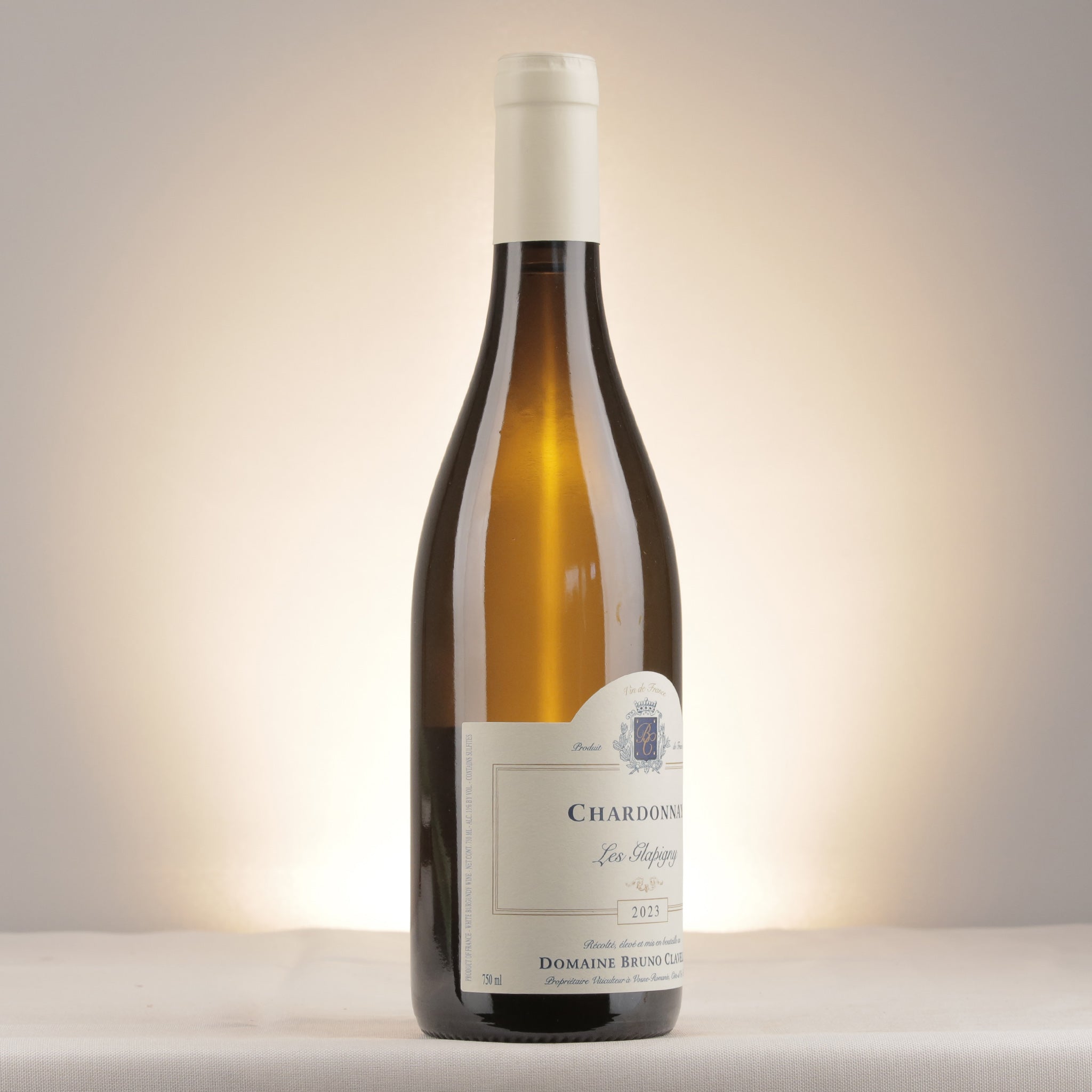 Domaine Bruno Clavelier Les Glapigny VdF 2023 Bottle label