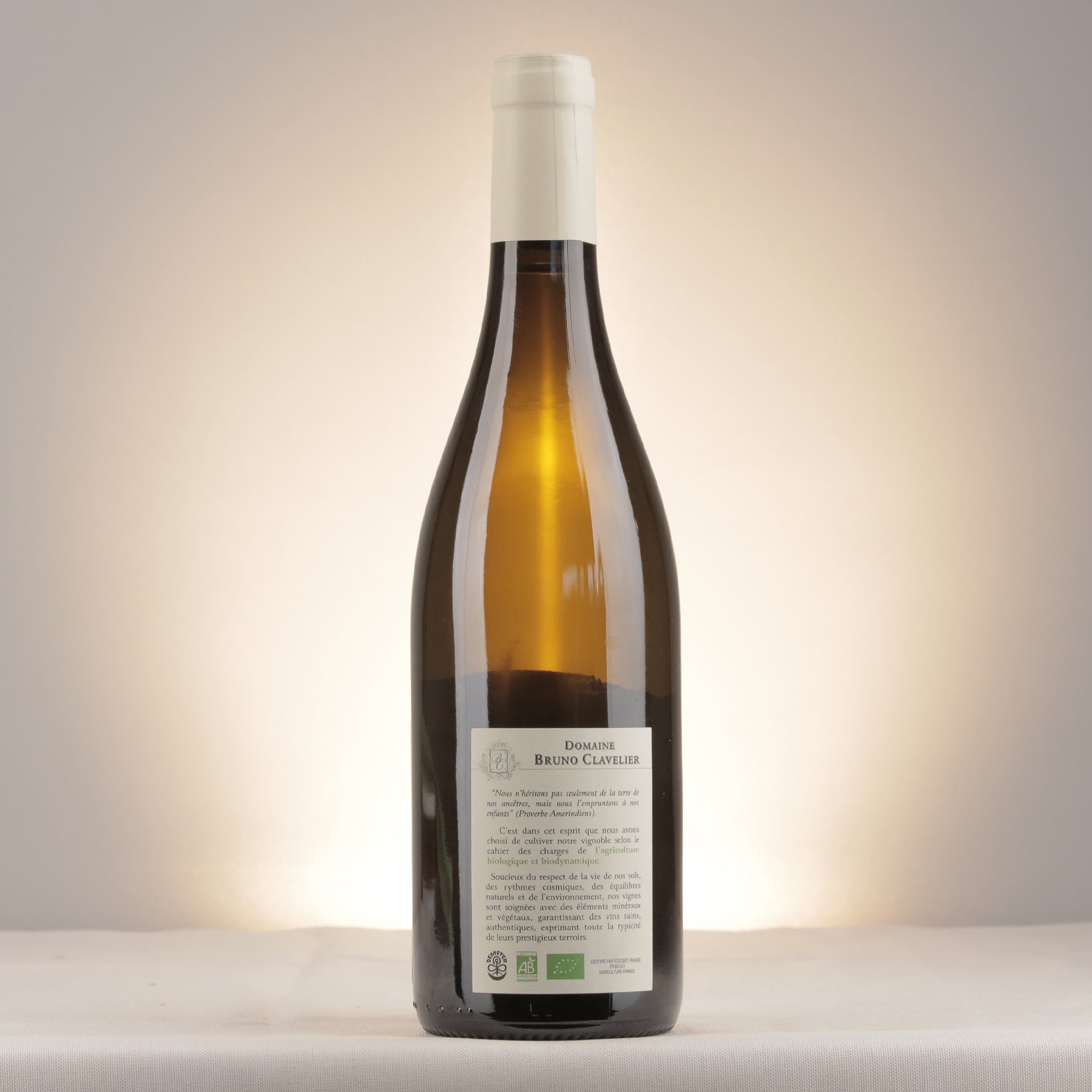 Domaine Bruno Clavelier Les Glapigny VdF 2023 Bottle back