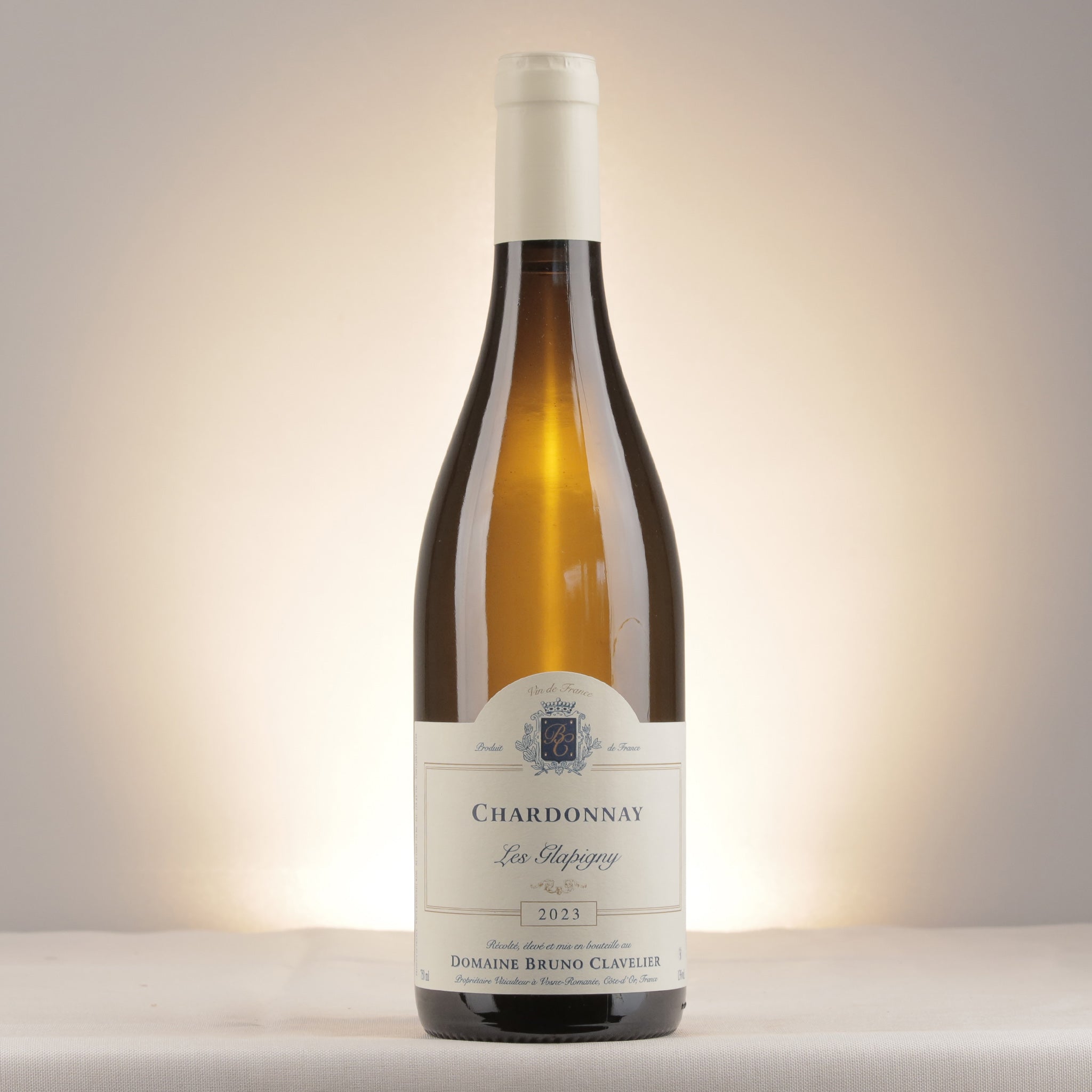 Domaine Bruno Clavelier Les Glapigny VdF 2023 Bottle front
