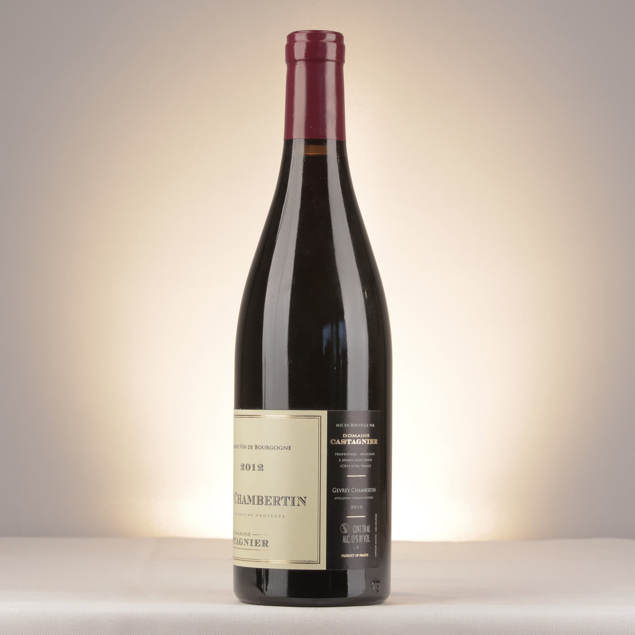 Domaine Castagnier Gevrey-Chambertin 2012 Bottle detail