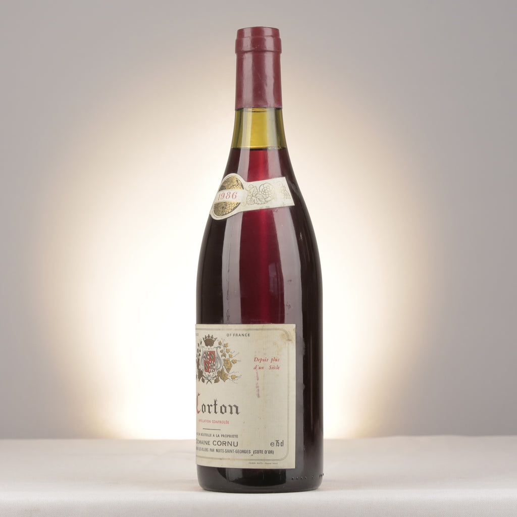Domaine Cornu Corton Grand Cru 1986 Bottle turned left (lot 0372)