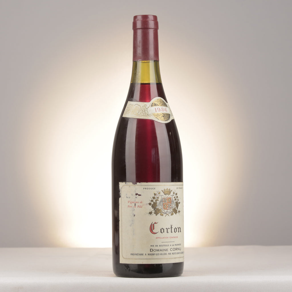 Domaine Cornu Corton Grand Cru 1986 Bottle turned right (lot 0372)