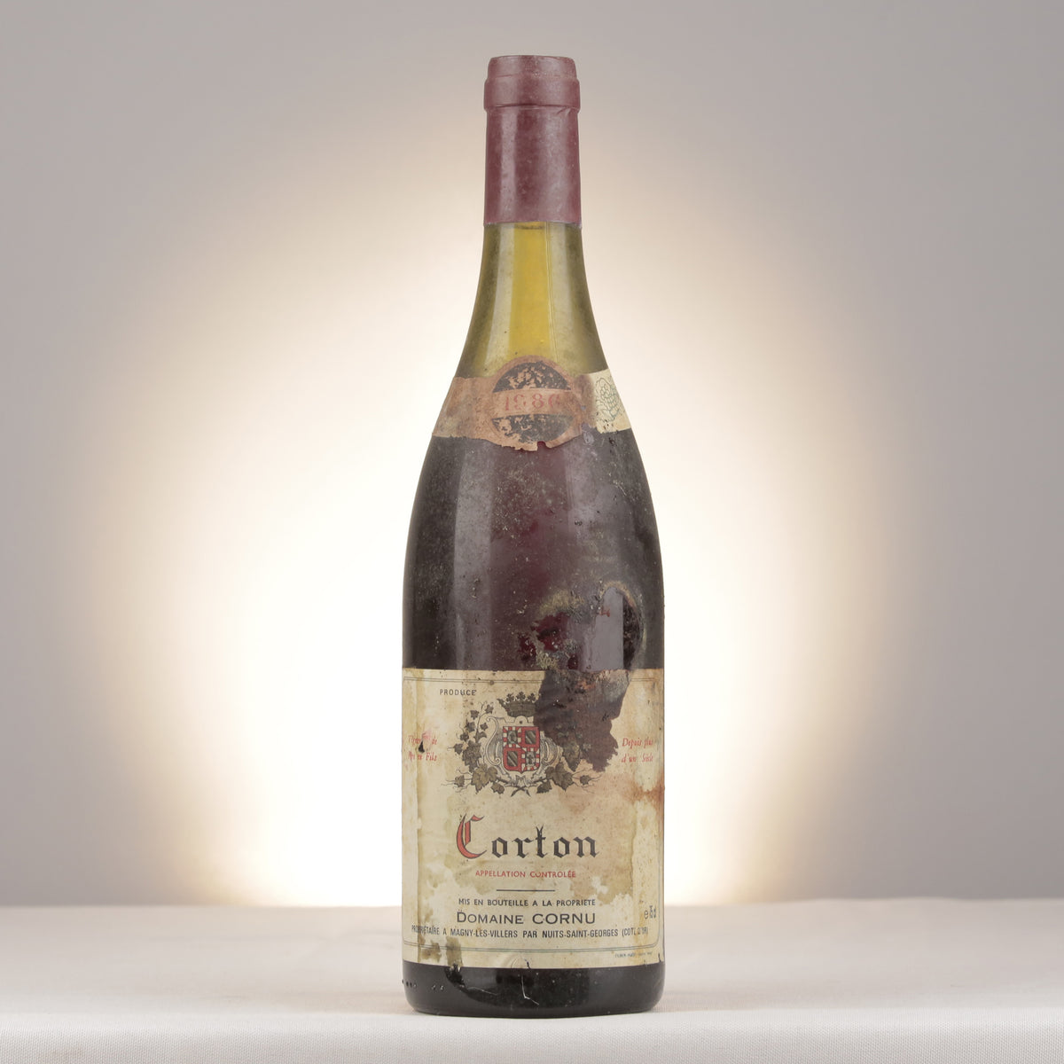 Domaine Cornu Corton Grand Cru 1986 Bottle front (lot 8123)