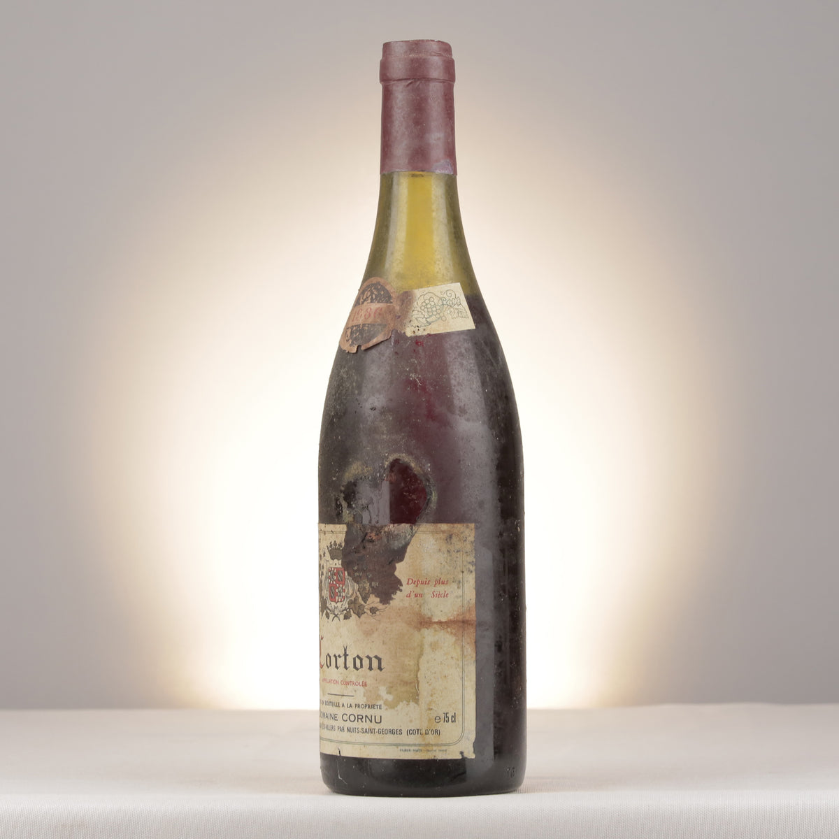 Domaine Cornu Corton Grand Cru 1986 Bottle turned left (lot 8123)