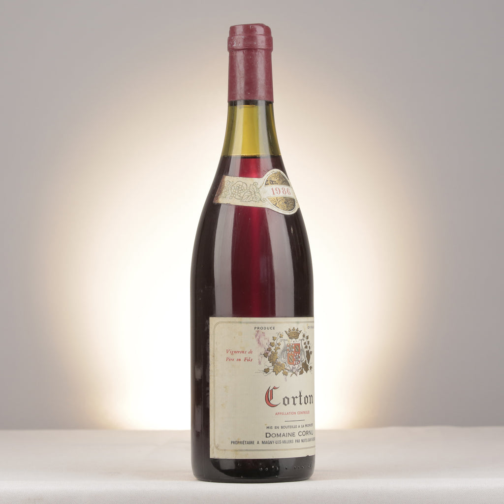 Domaine Cornu Corton Grand Cru 1986 Bottle turned right (lot fec9)