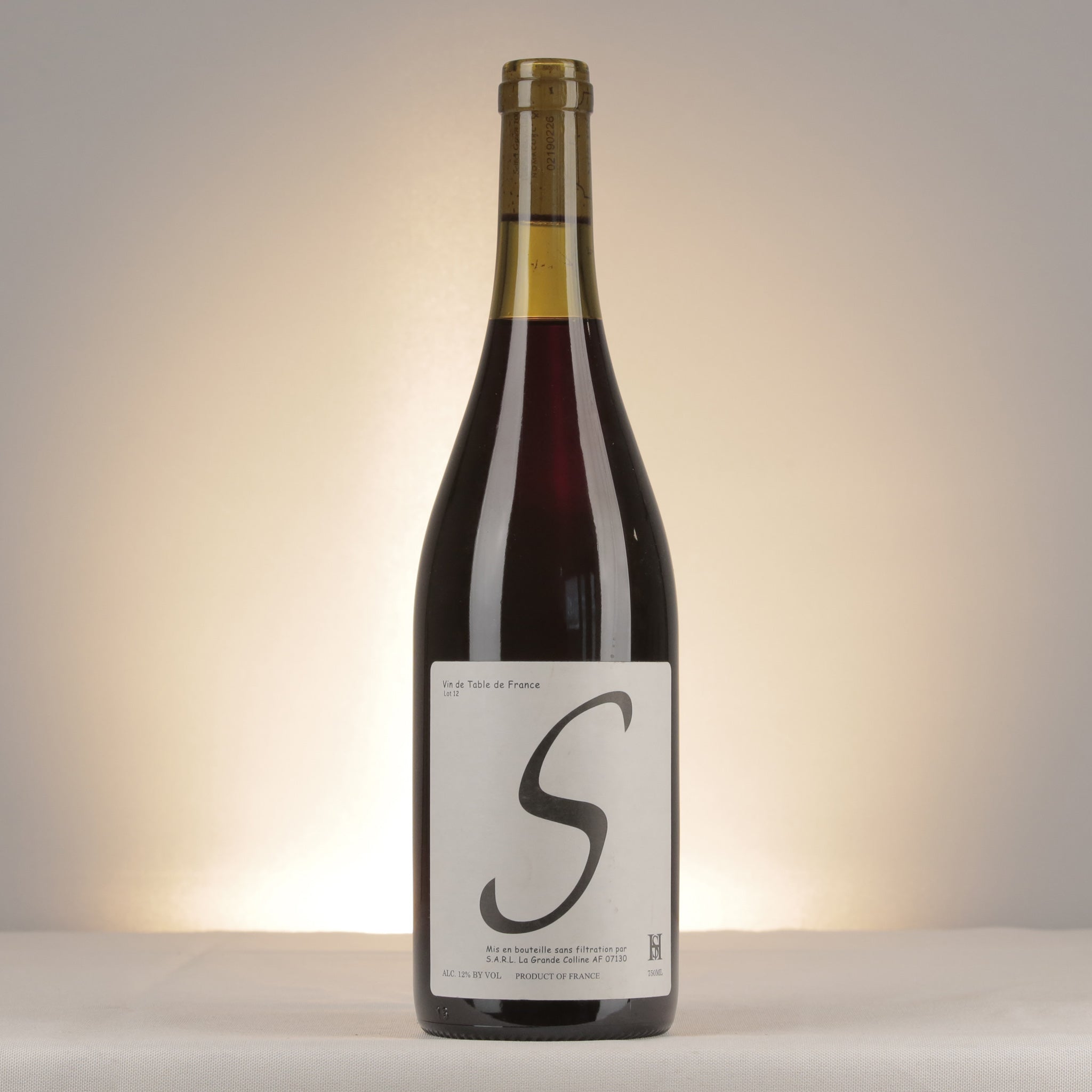 La Grande Colline Cuvée S 2012 Bottle front