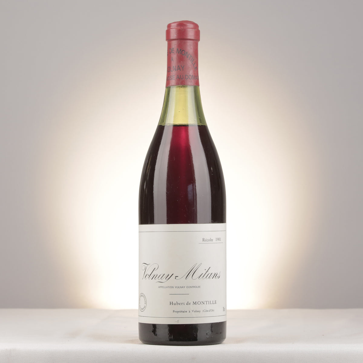 Domaine de Montille Volnay 1er Cru Les Mitans 1981 Bottle front (lot 1d99)