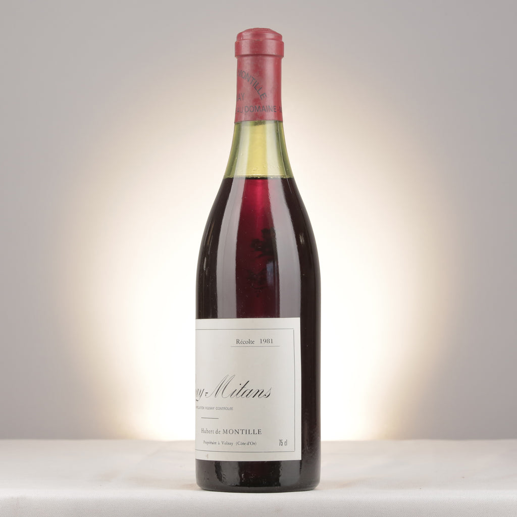 Domaine de Montille Volnay 1er Cru Les Mitans 1981 Bottle turned left (lot 1d99)