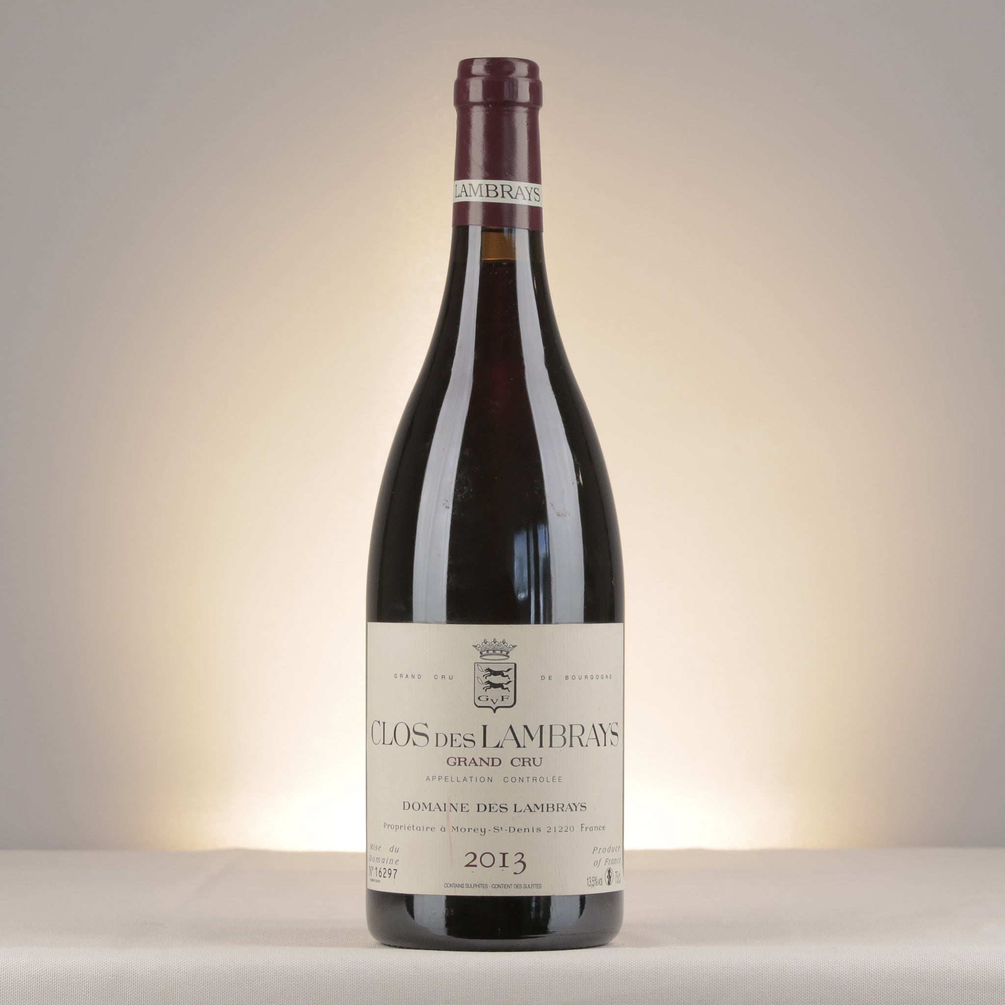 Clos des Lambrays Grand Cru 2013 Bottle front