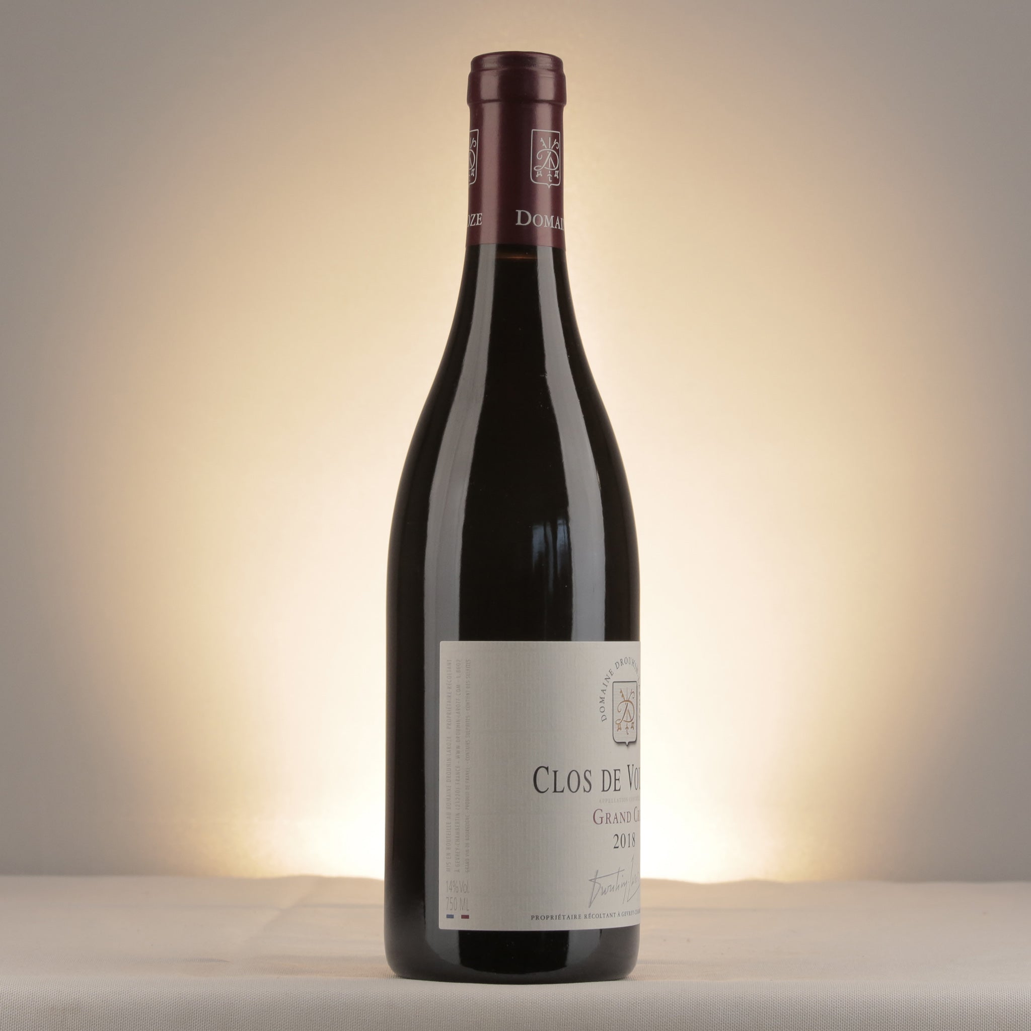Domaine Drouhin Laroze Clos de Vougeot Grand Cru 2018 Bottle label