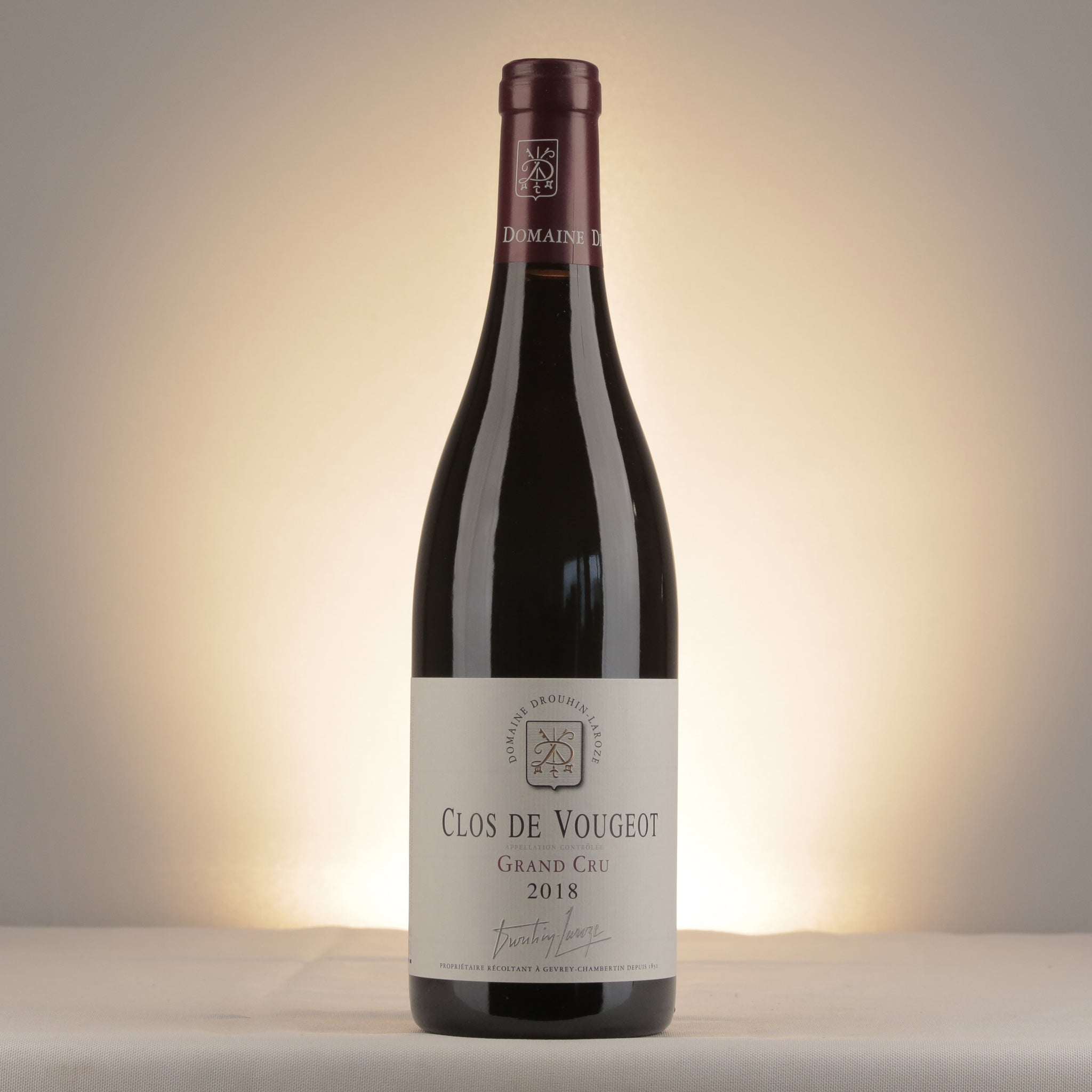 Domaine Drouhin Laroze Clos de Vougeot Grand Cru 2018 Bottle front