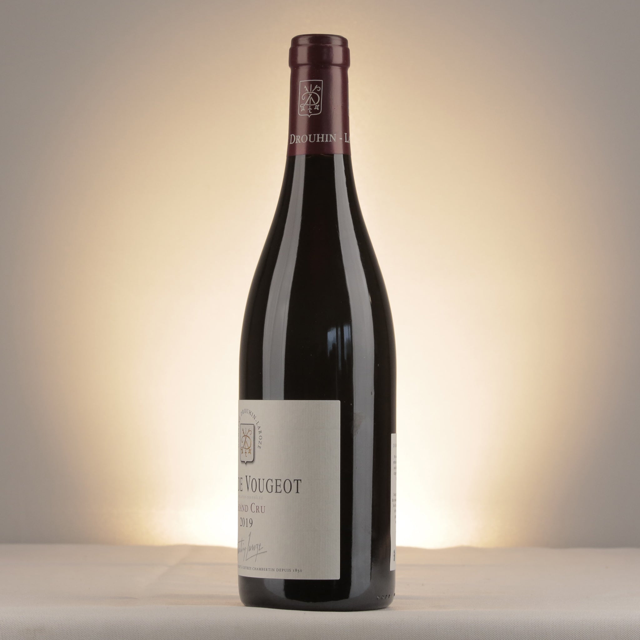 Domaine Drouhin Laroze Clos de Vougeot Grand Cru 2019 Bottle detail