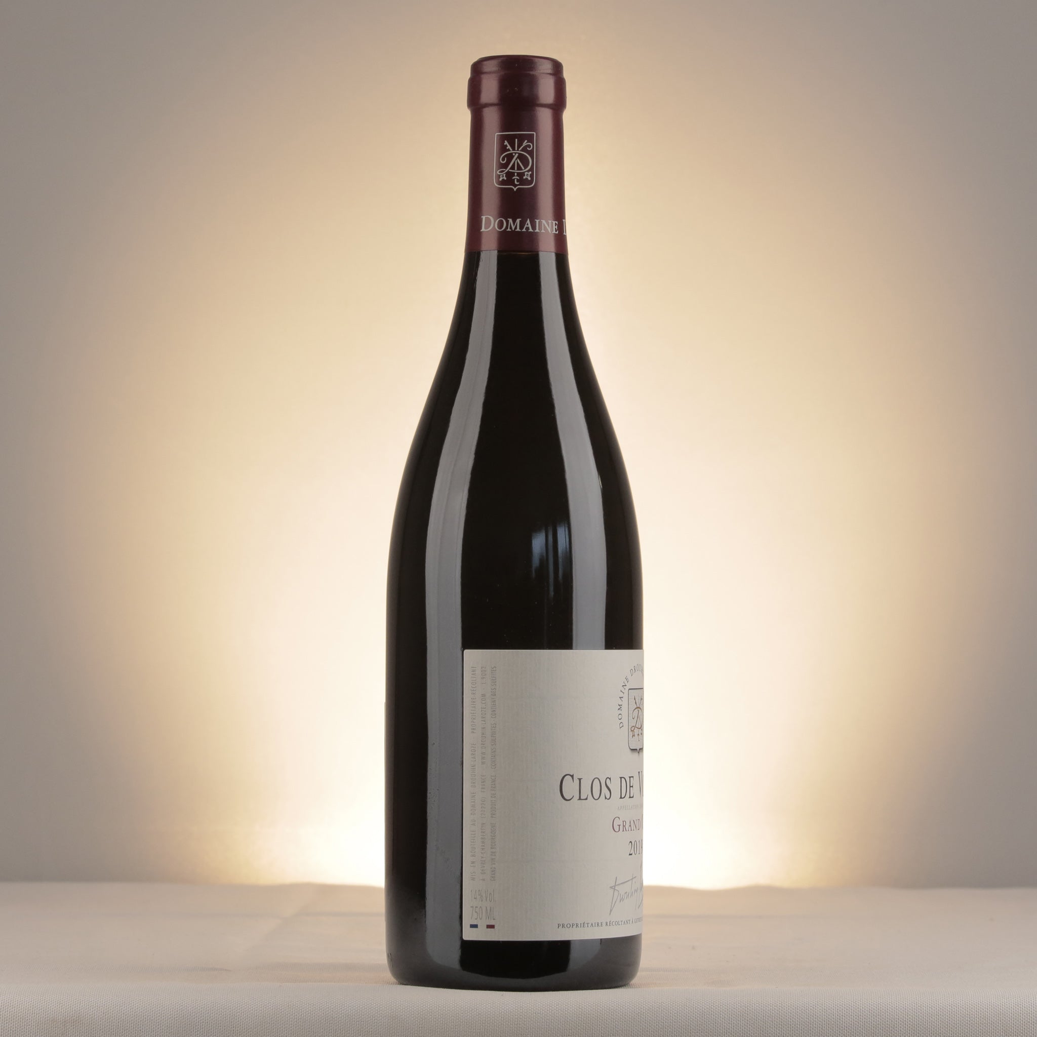 Domaine Drouhin Laroze Clos de Vougeot Grand Cru 2019 Bottle label
