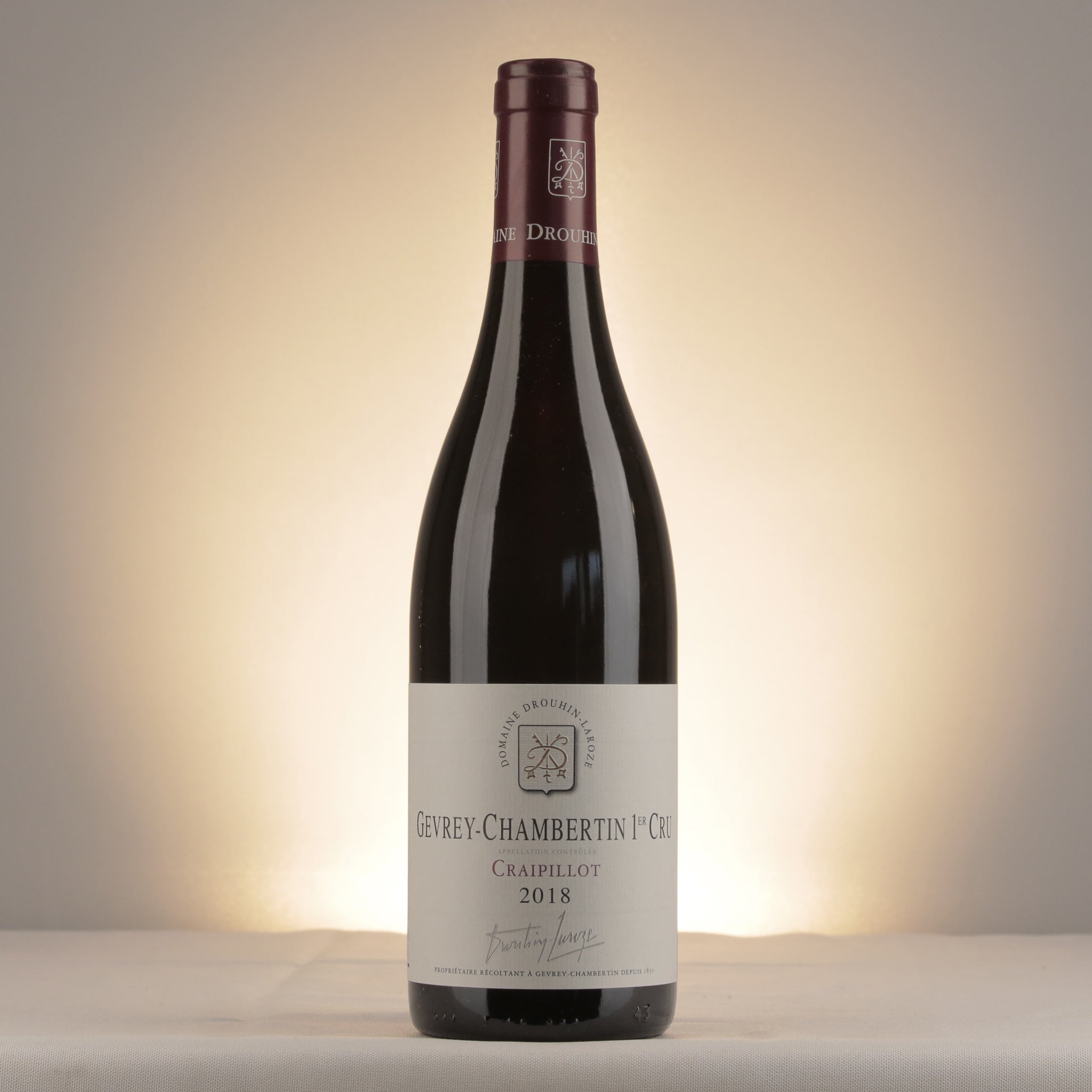 Domaine Drouhin Laroze Gevrey-Chambertin 1er Cru Craipillot 2018 Bottle front