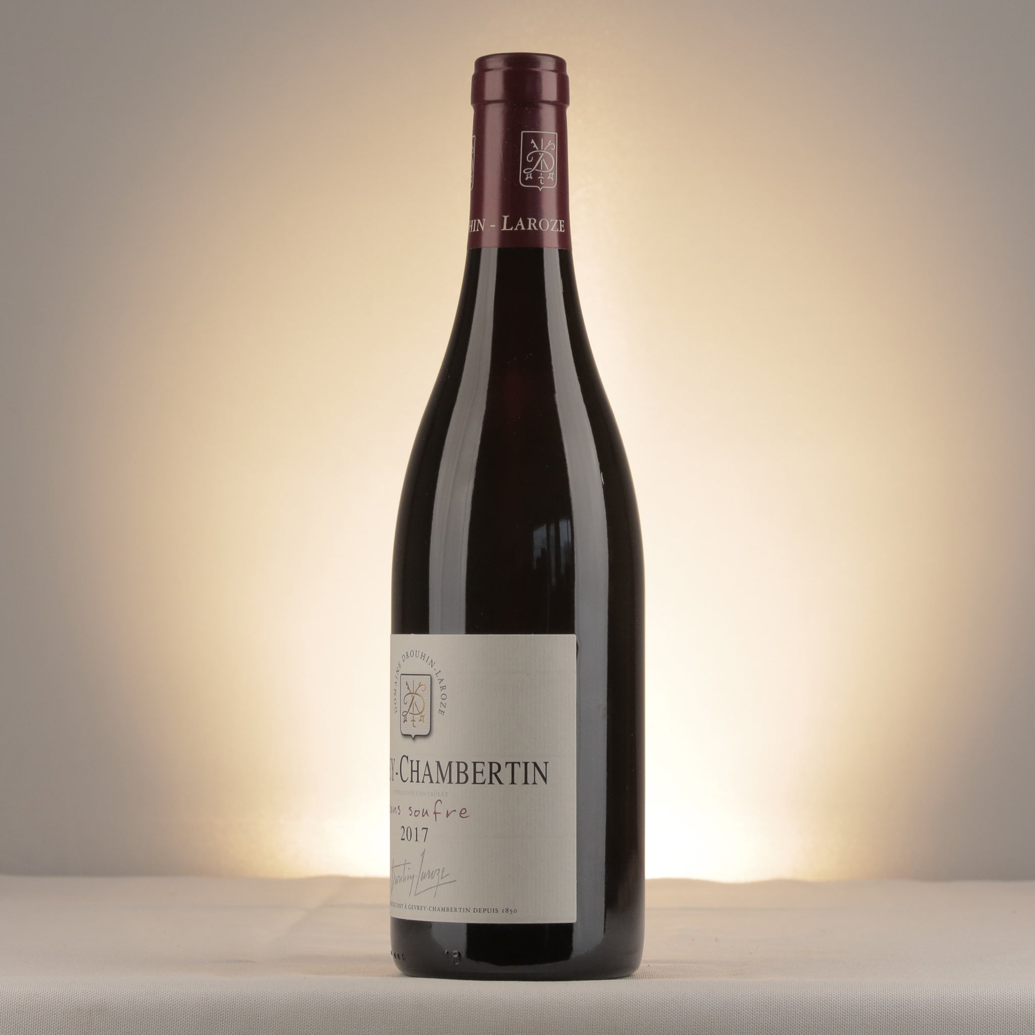 Domaine Drouhin Laroze Gevrey-Chambertin Sans Soufre 2017 Bottle detail