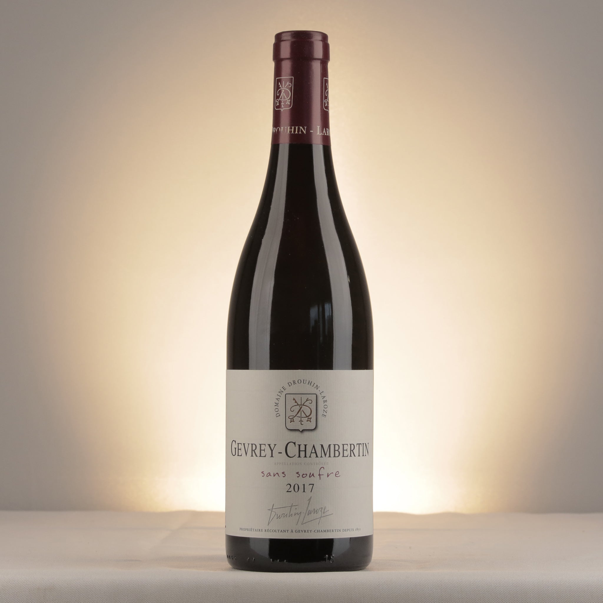 Domaine Drouhin Laroze Gevrey-Chambertin Sans Soufre 2017 Bottle front