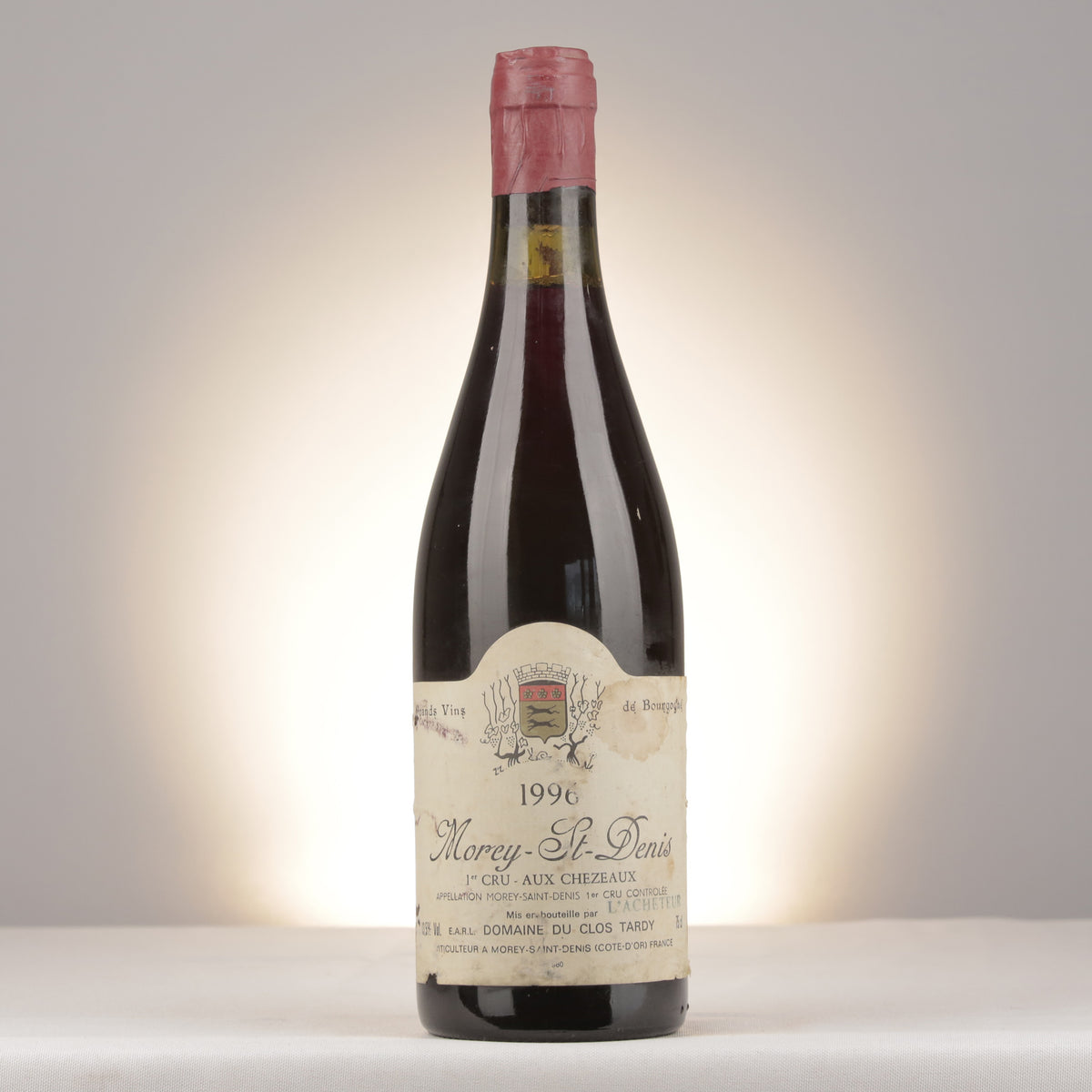 Clos Tarty Morey-Saint-Denis 1er Cru Aux Chezeaux 1996 Bottle front