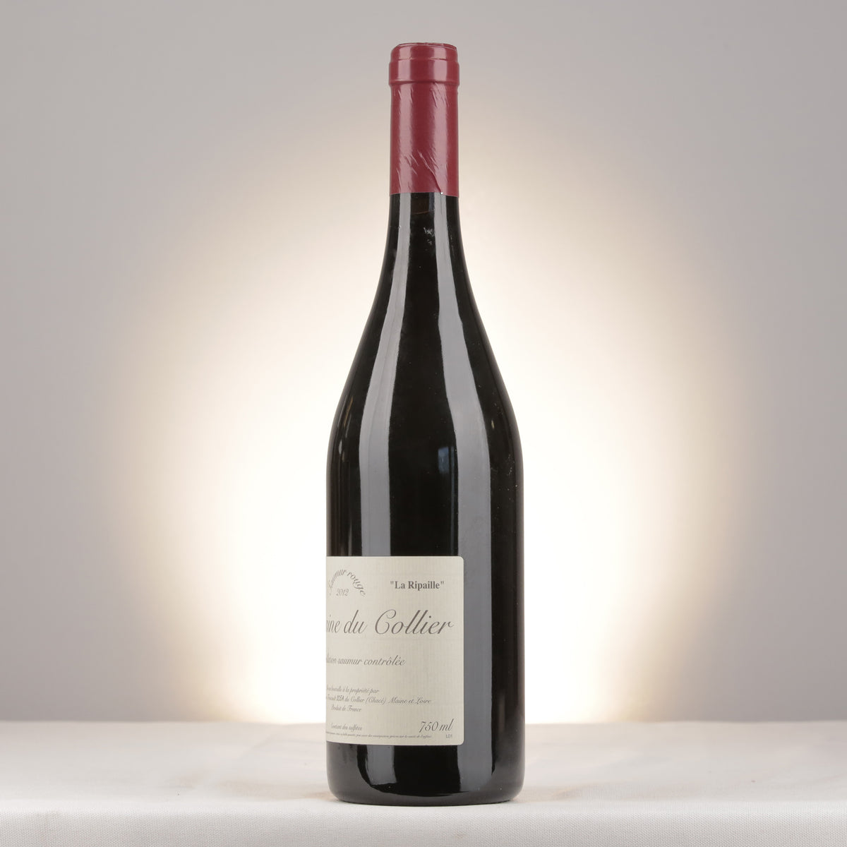 Domaine du Collier Saumur La Ripaille 2012 Bottle turned left